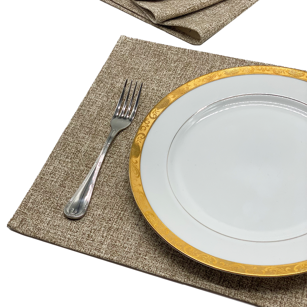 Linen Placemats & Runner Set - Beige
