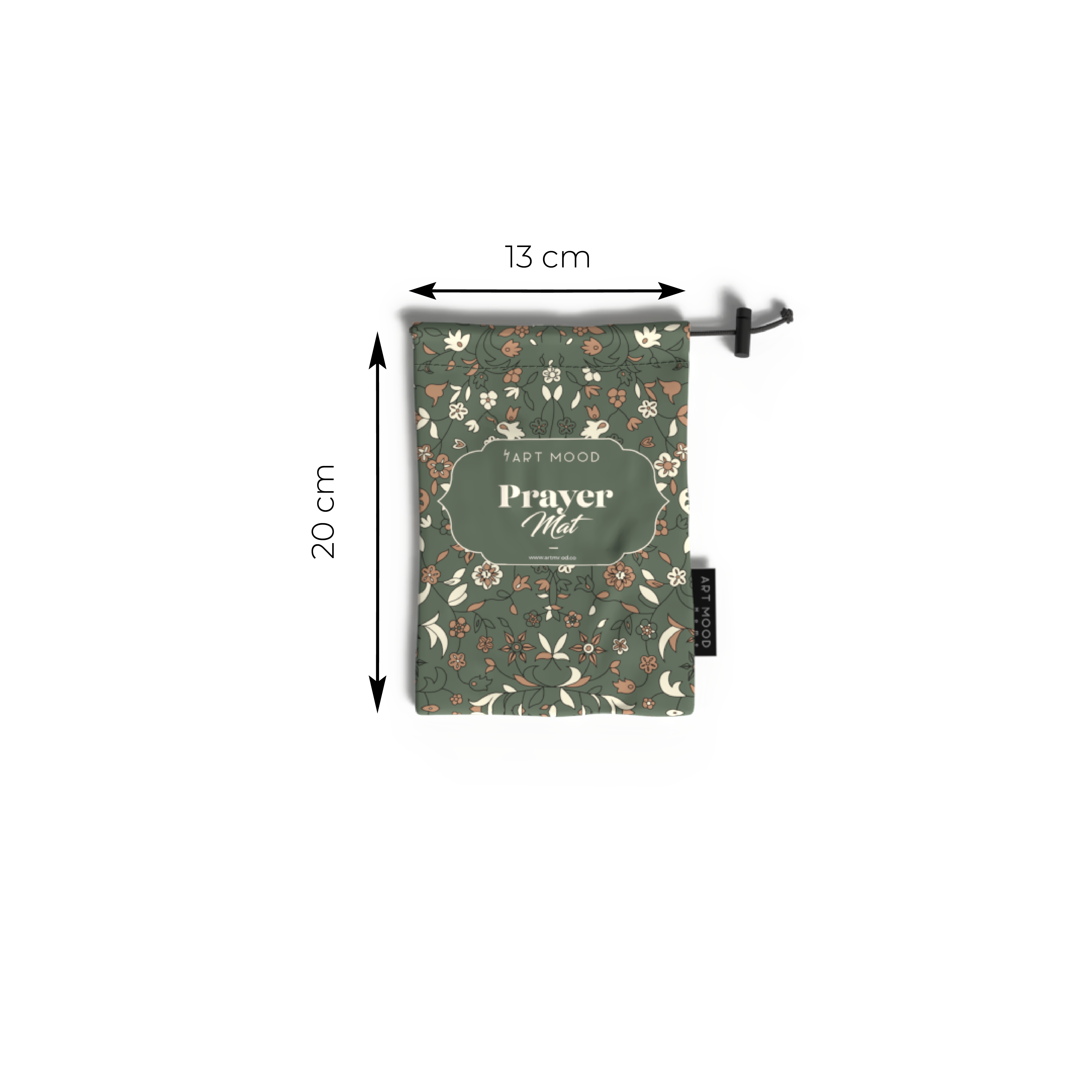 Prayer Mat AL-Rawda Olive - Waterproof Pocket Size