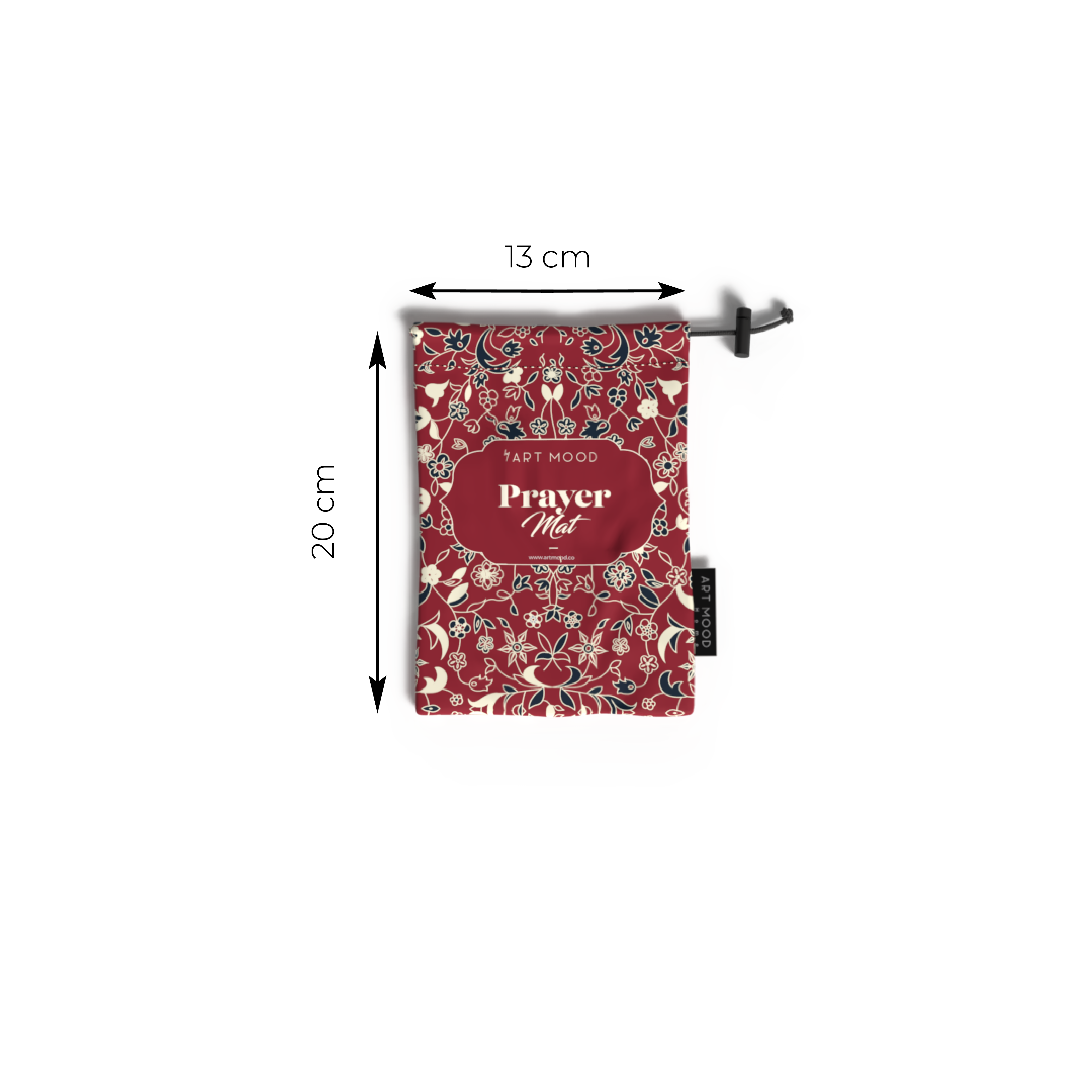 Prayer Mat AL-Rawda Red - Waterproof Pocket Size