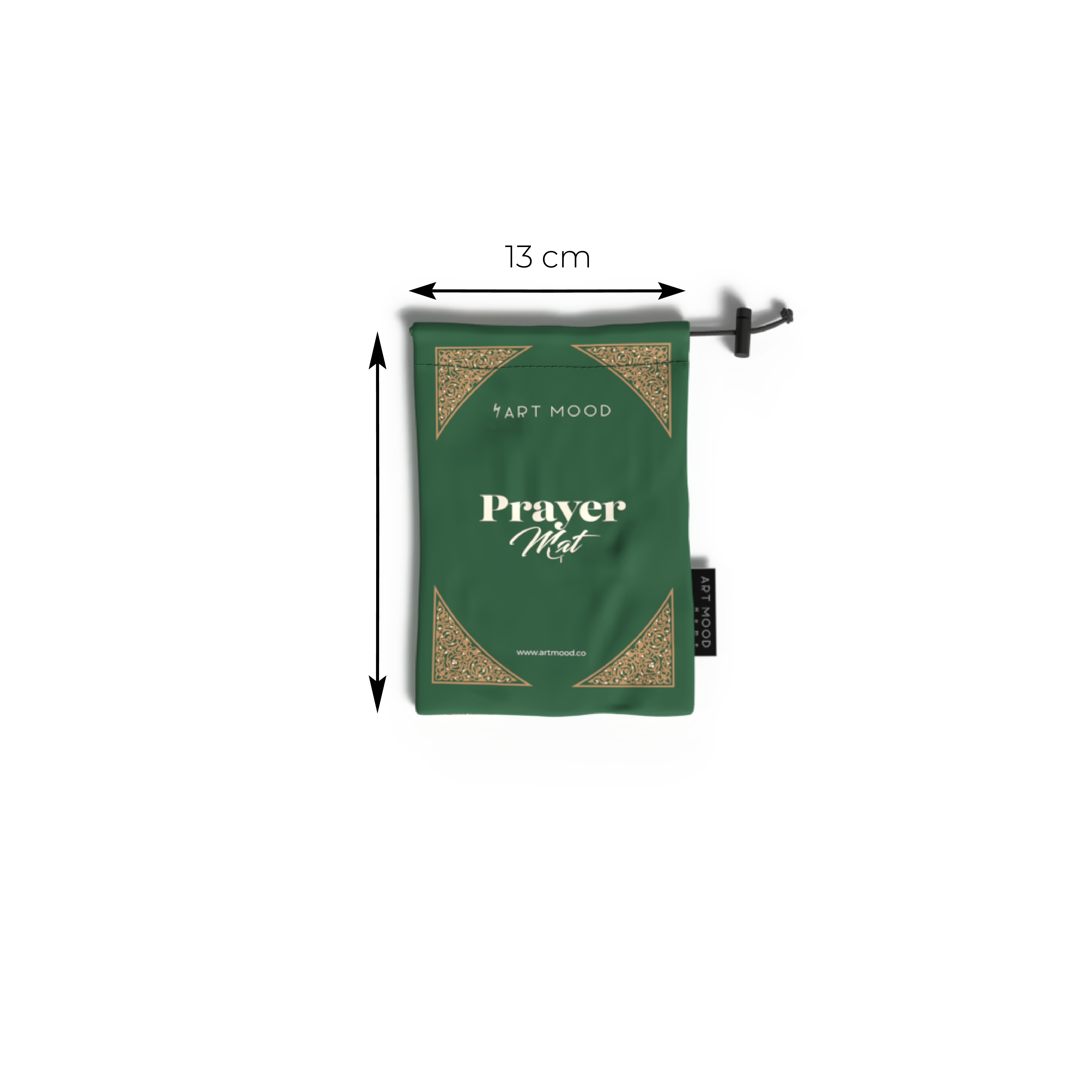 Prayer Mat AL-Qubba Green - Waterproof Pocket Size