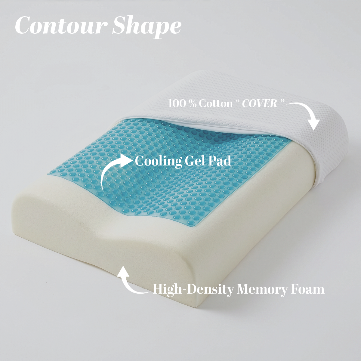 Cooling Gel Memory Foam Pillow - Large