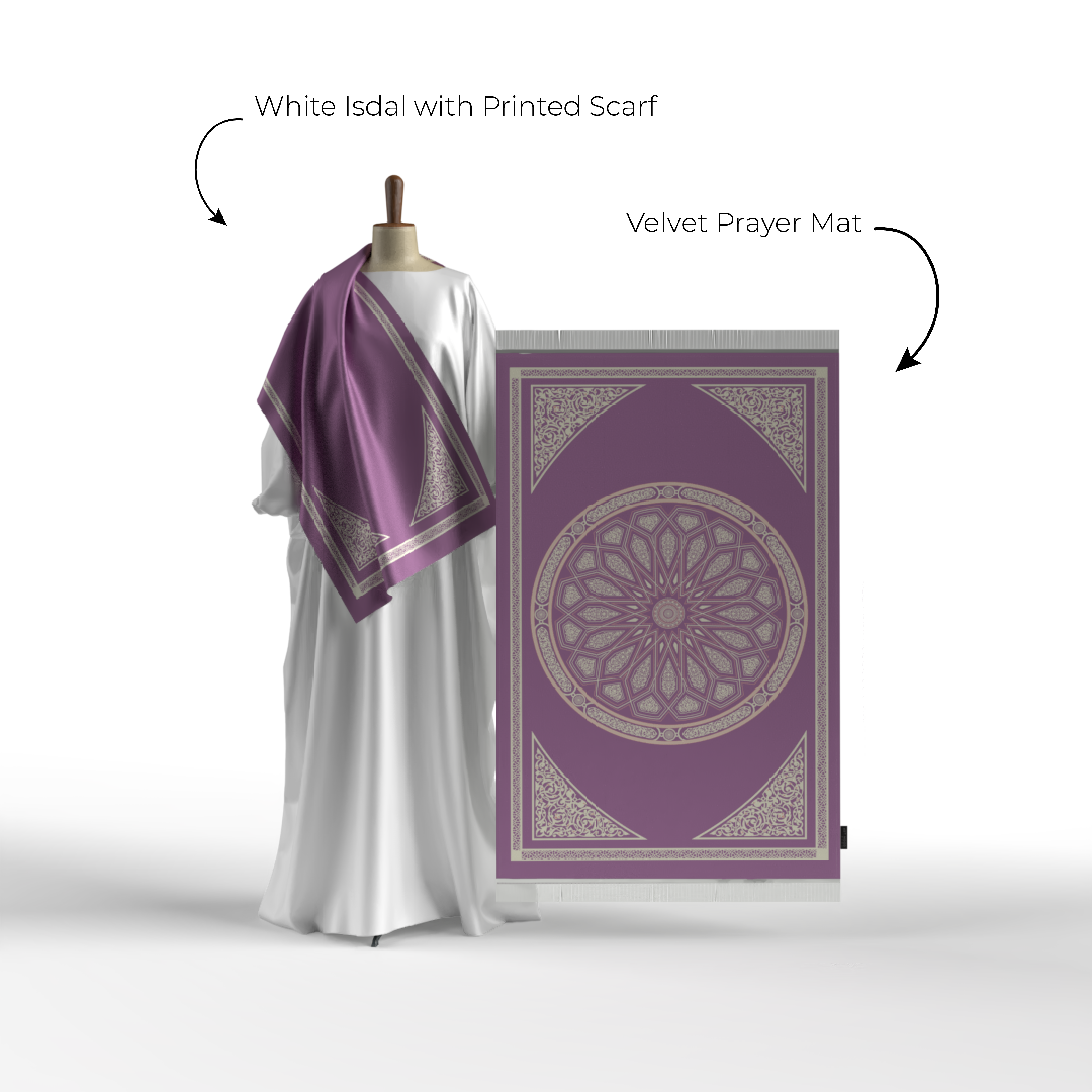 Prayer Wear - Isdal AL-QUBBA PASTEL PURPLE