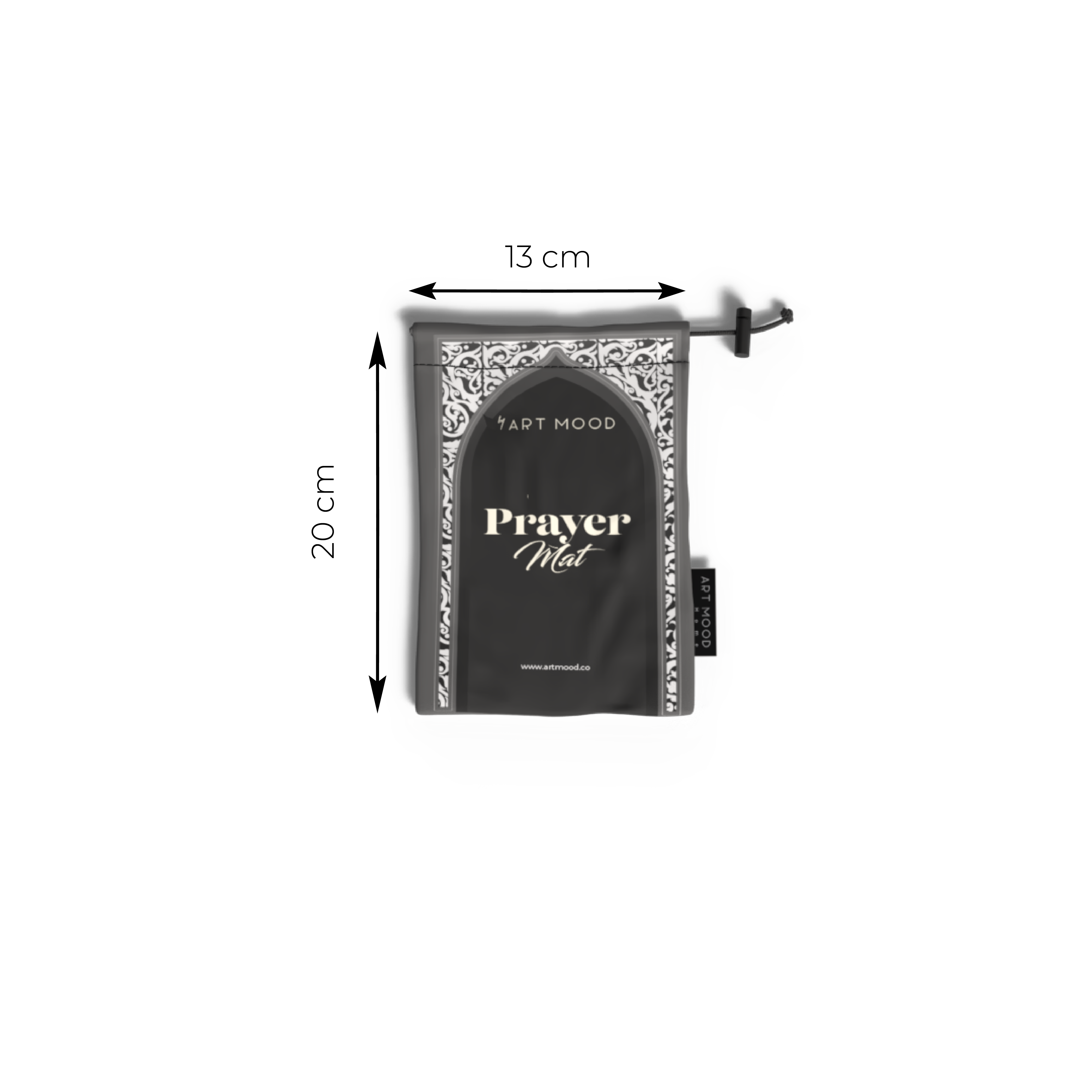 Prayer Mat AL-Hedaya Grey & White - Waterproof Pocket Size