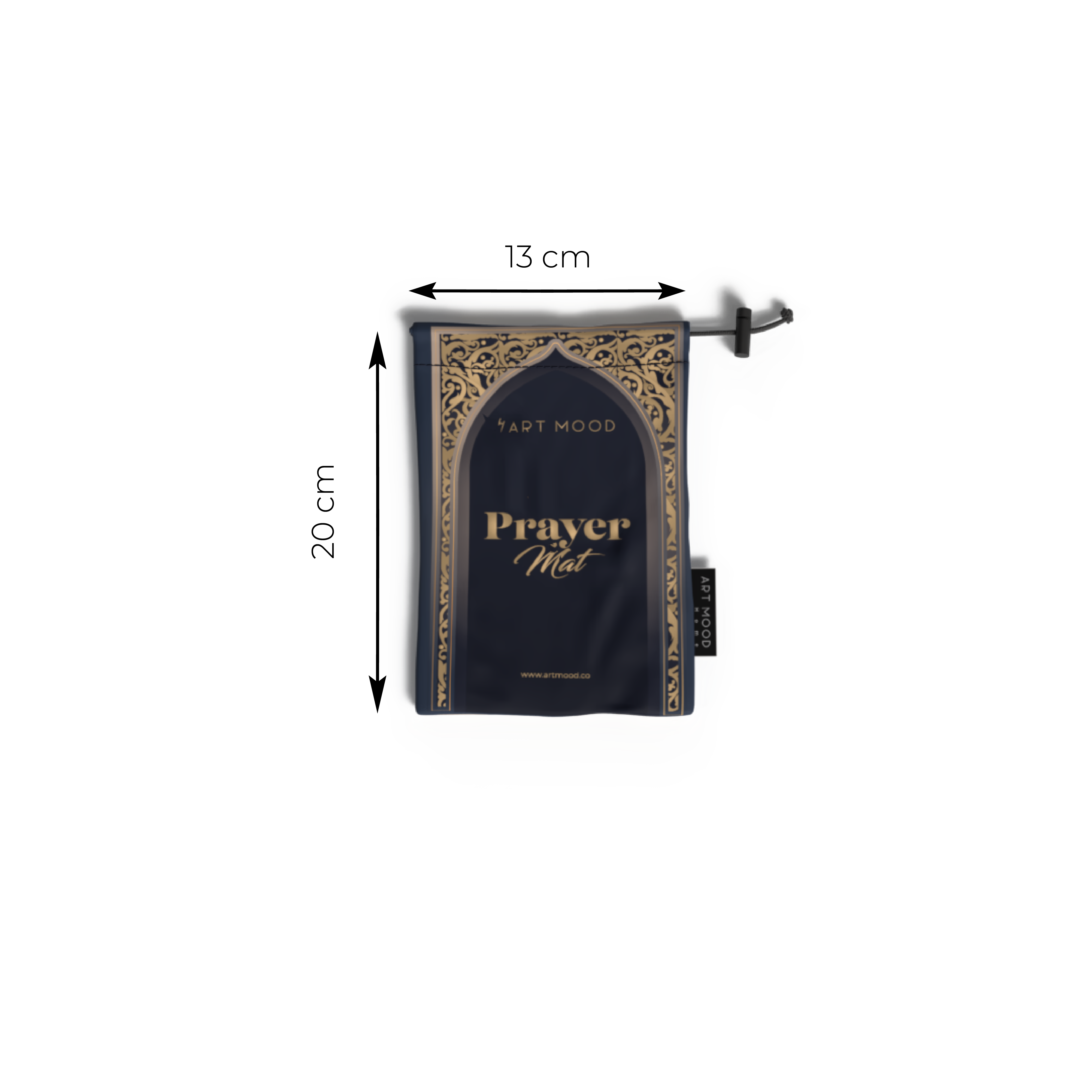 Prayer Mat AL-Hedaya Dark Blue & Gold - Waterproof Pocket Size