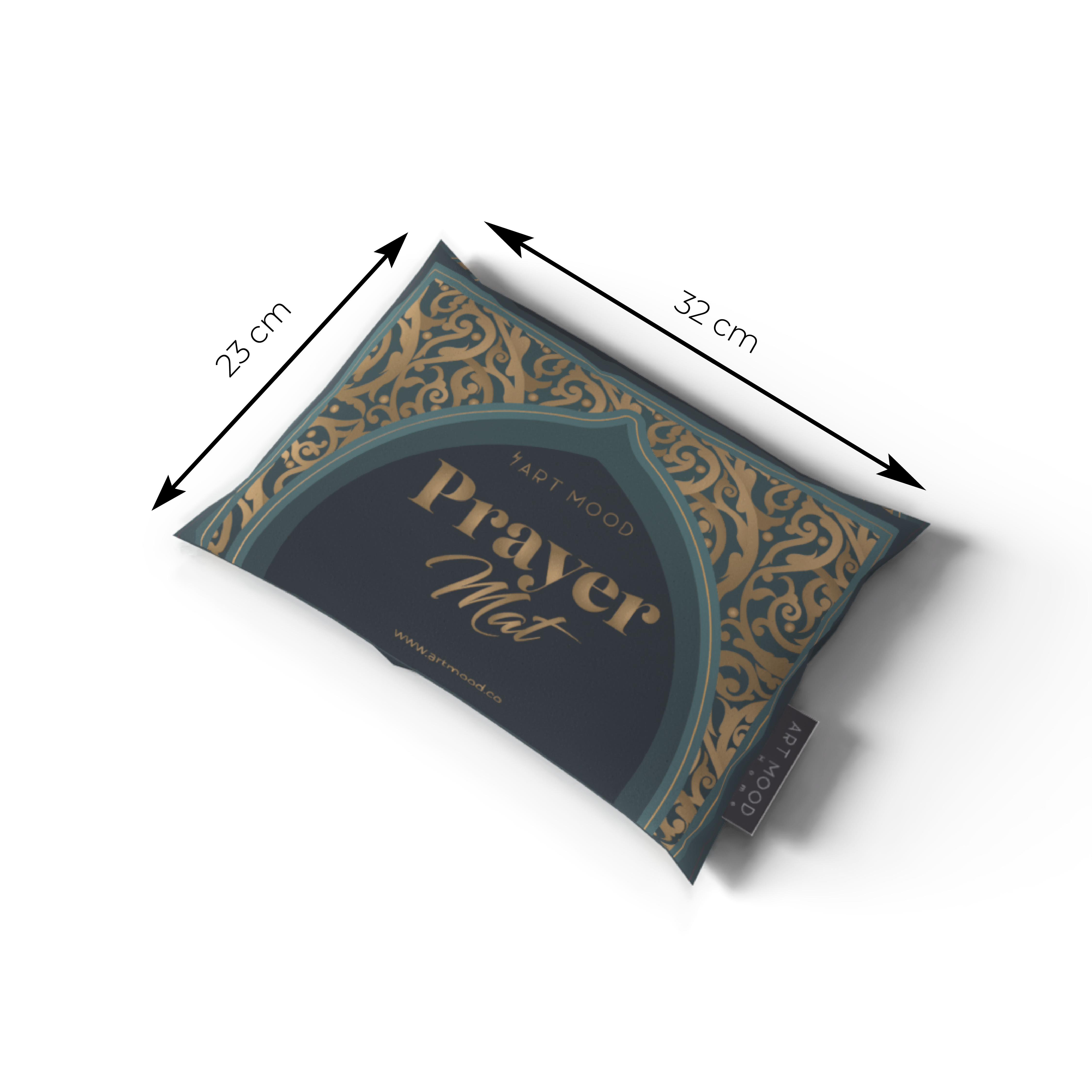 Prayer Mat AL-Hedaya Teal & Gold - Velvet