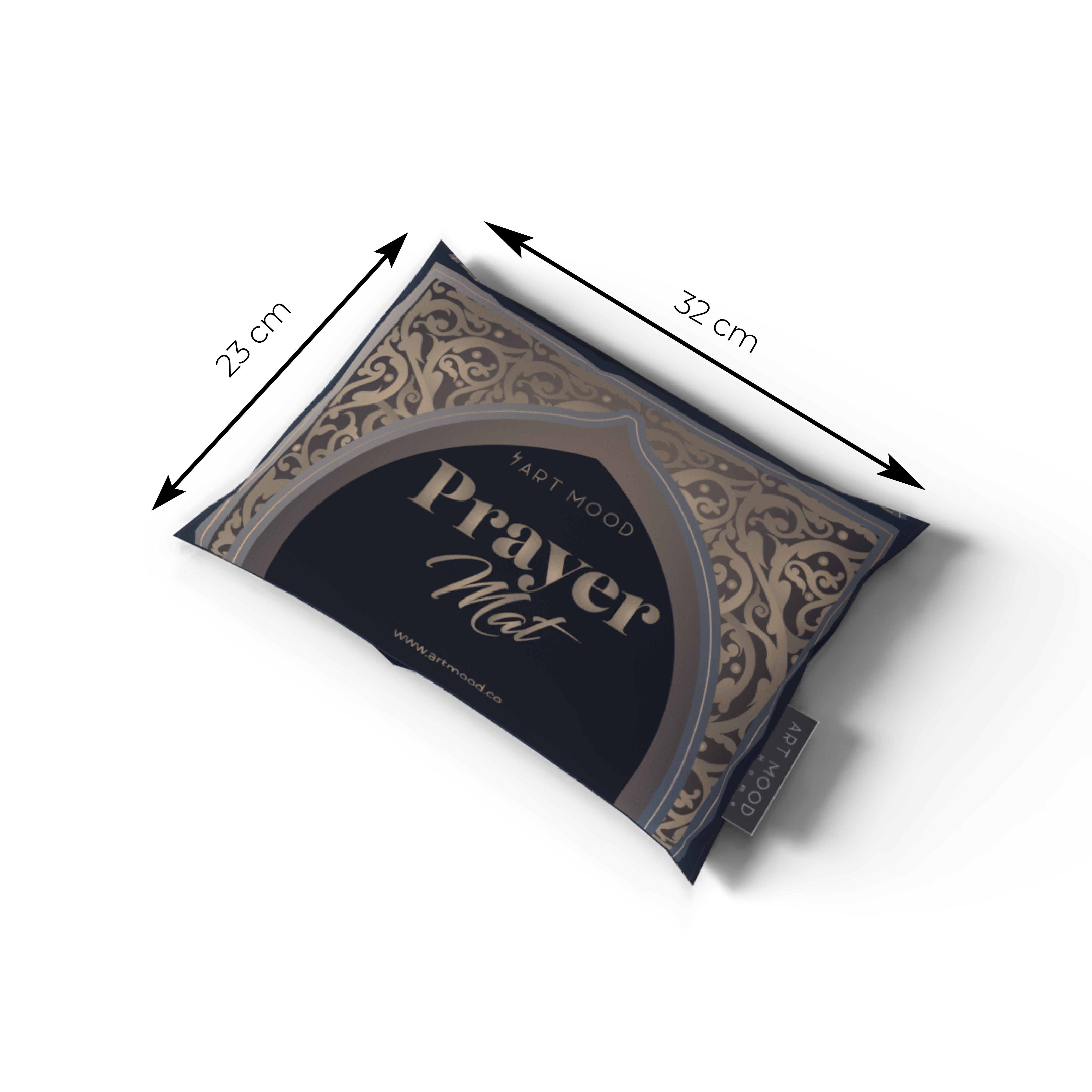 Prayer Mat AL-Hedaya Dark Blue & Beige - Velvet