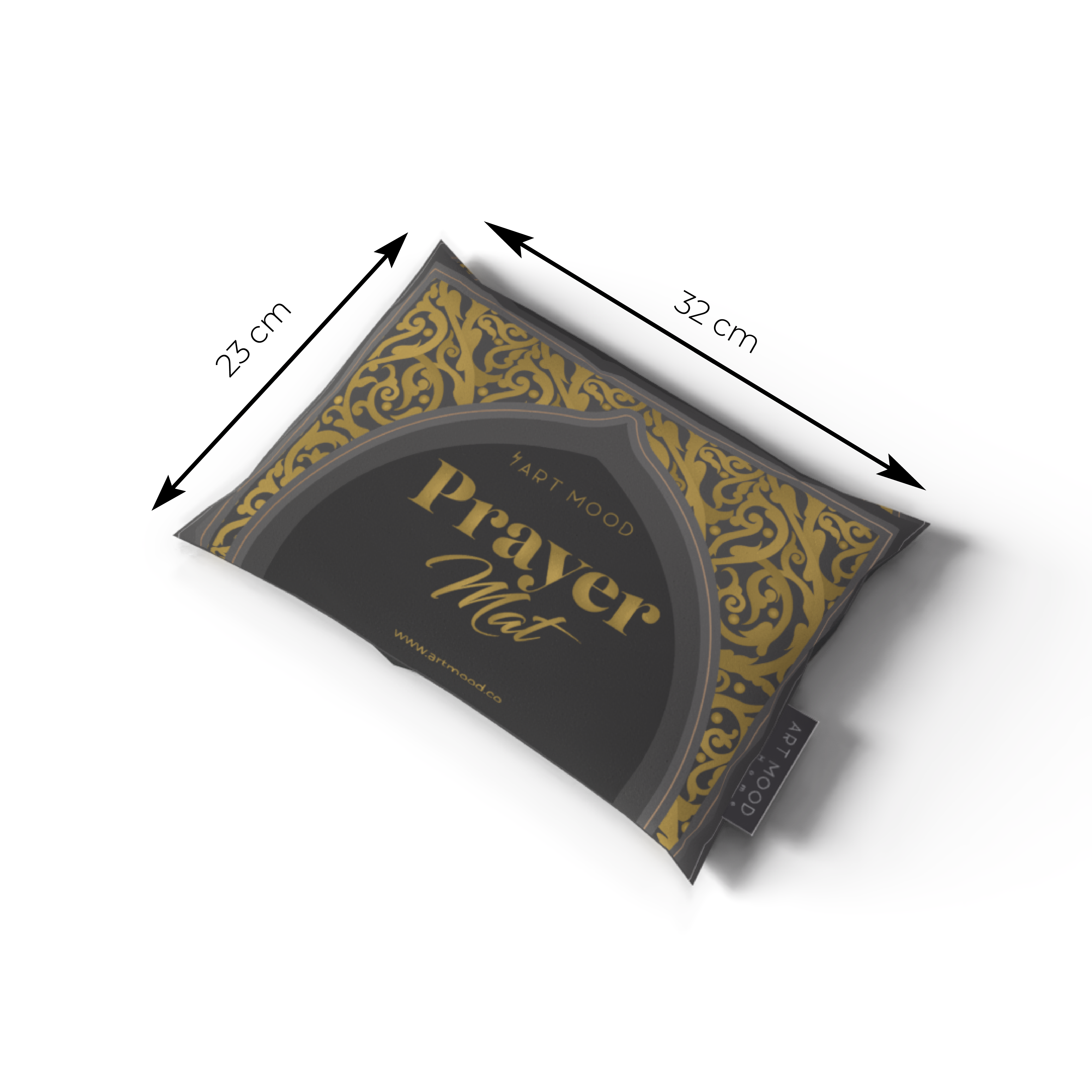 Prayer Mat AL-Hedaya Grey & Gold - Velvet