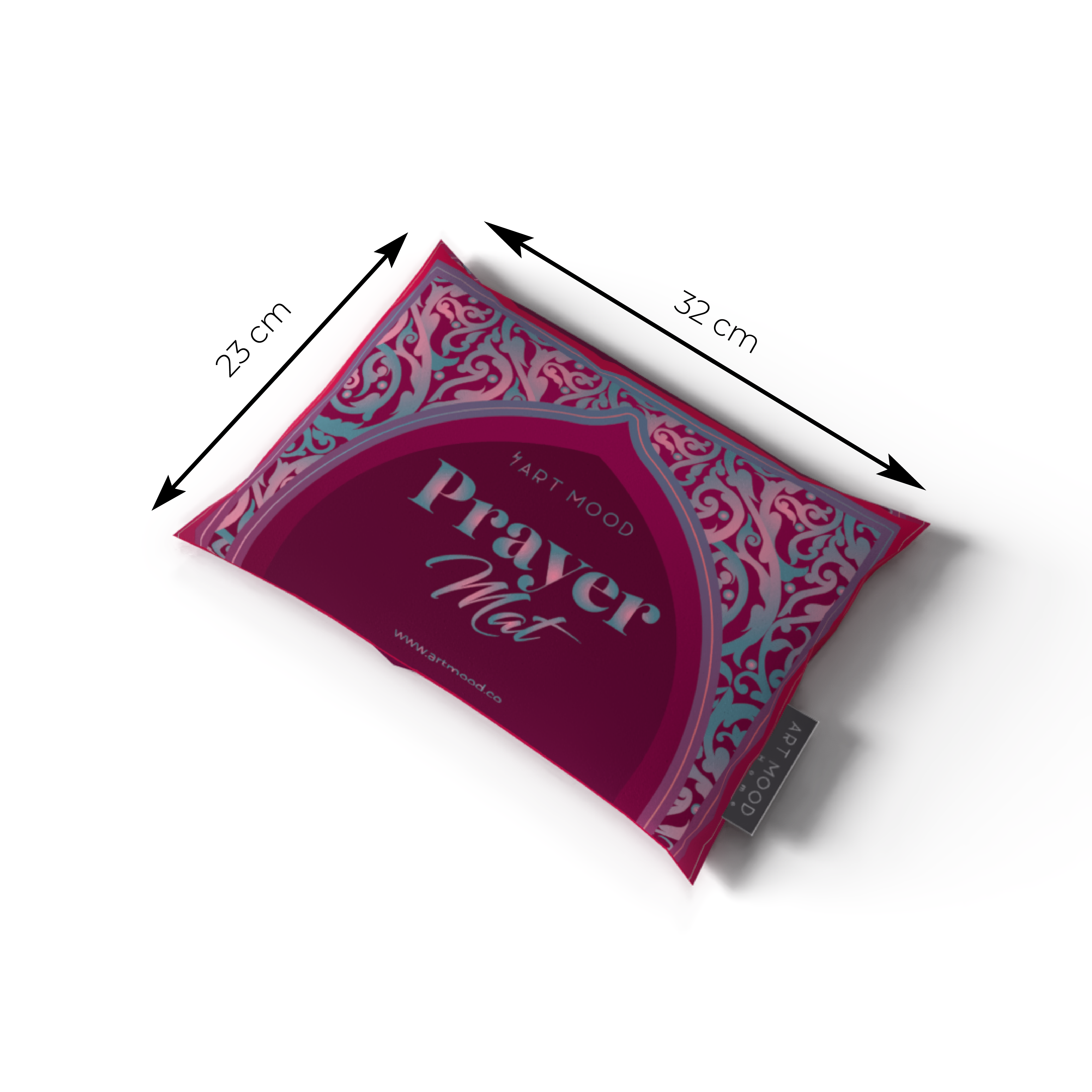 Prayer Mat AL-Hedaya Dark Fuchsia & Turquoise - Velvet