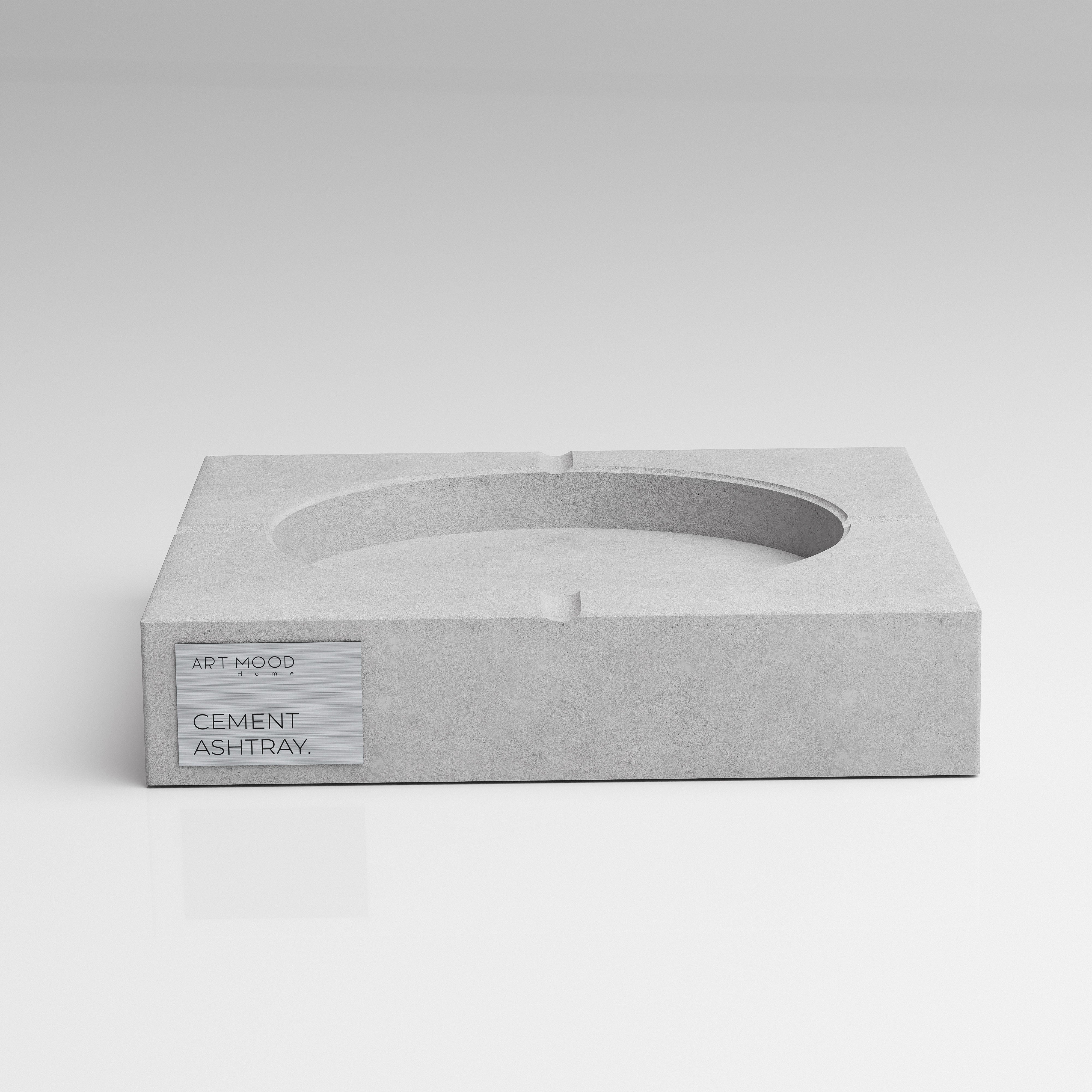 Handmade Cement Ashtray 01 - RAW LOOK