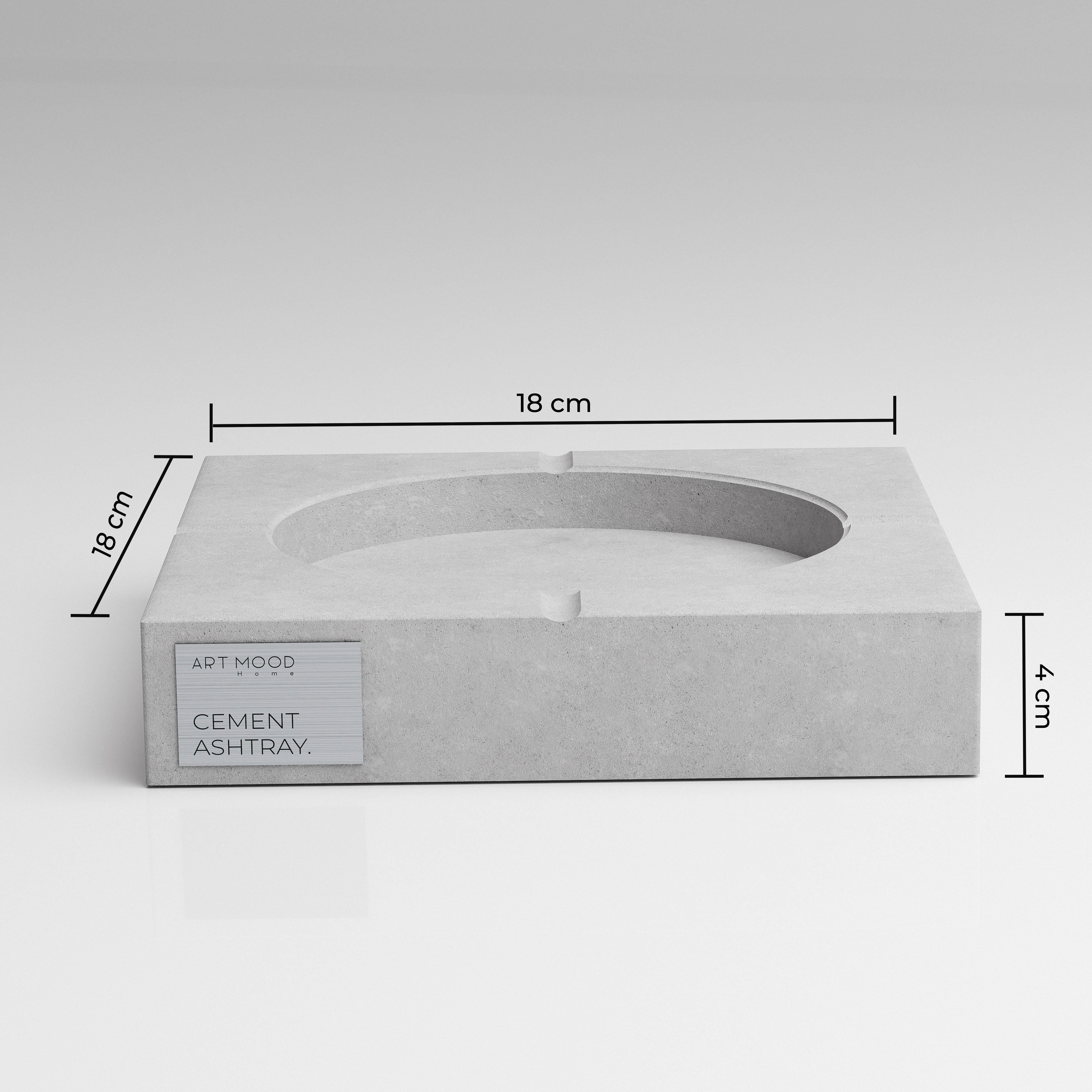 Handmade Cement Ashtray 01 - RAW LOOK