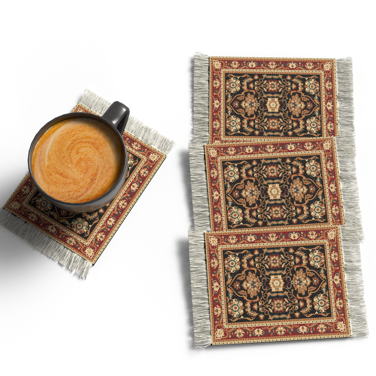 RUG COASTER SET - DESIGN 1