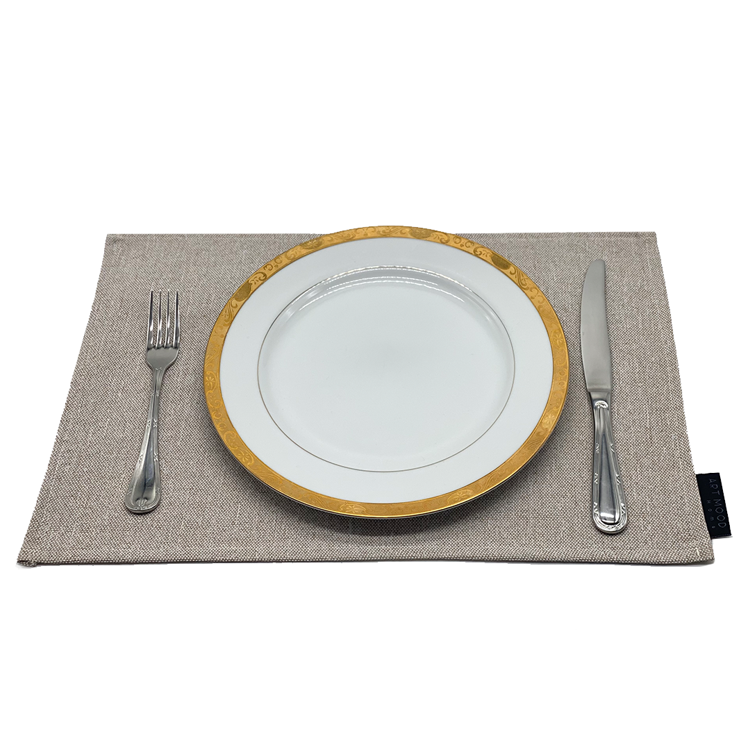Linen Placemats & Runner Set - Light Beige