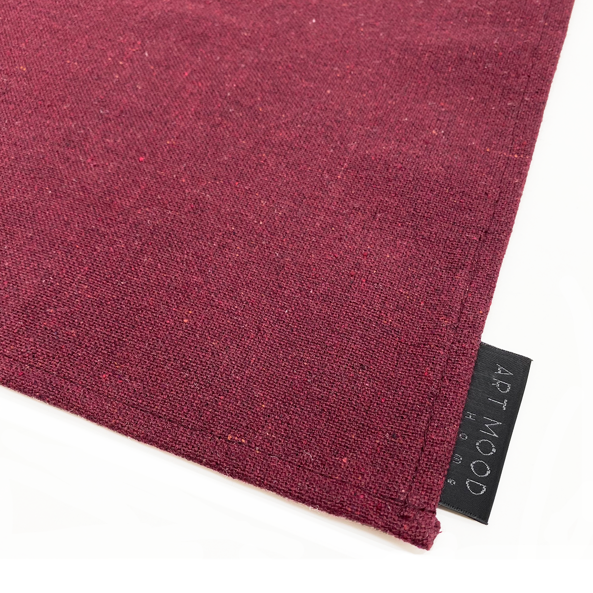 Ensemble de sets de table et chemin de table en coton - Rouge foncé