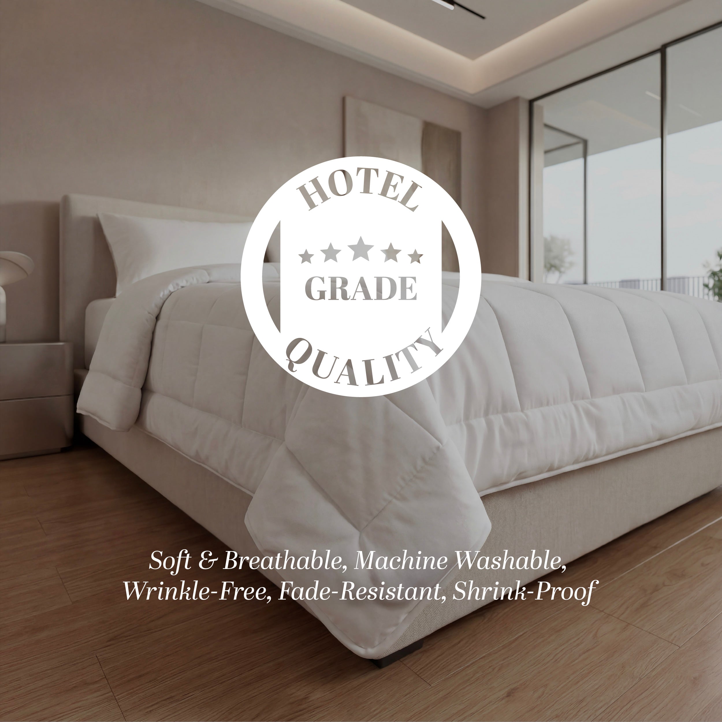 HOTEL SUPER-SOFT ALL-SEASON DUVET - LUXURY FEATHER-LIKE FILLING - LUXURY 100% COTTON COVER