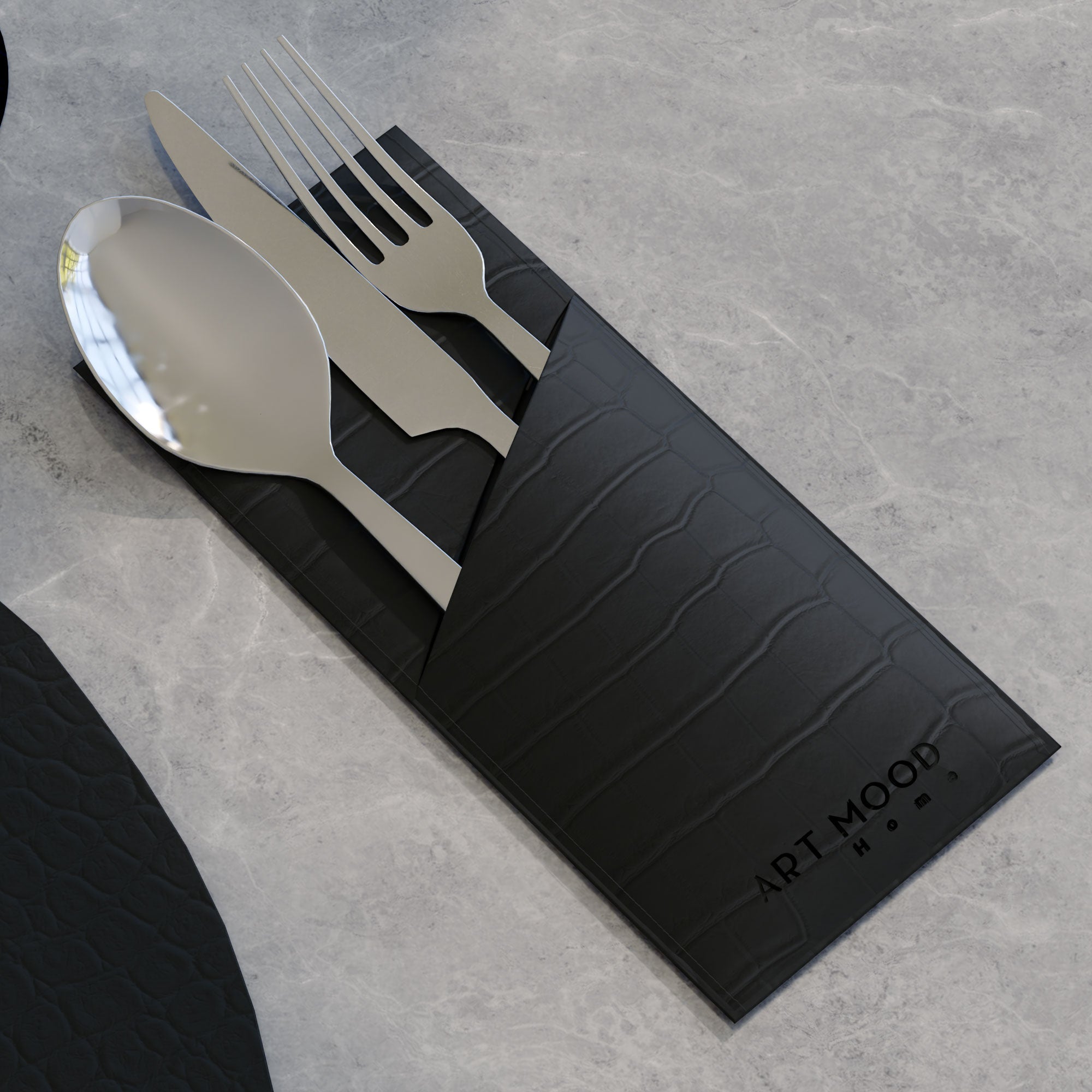 Leather Placemats, Cover holders & Coasters - Black