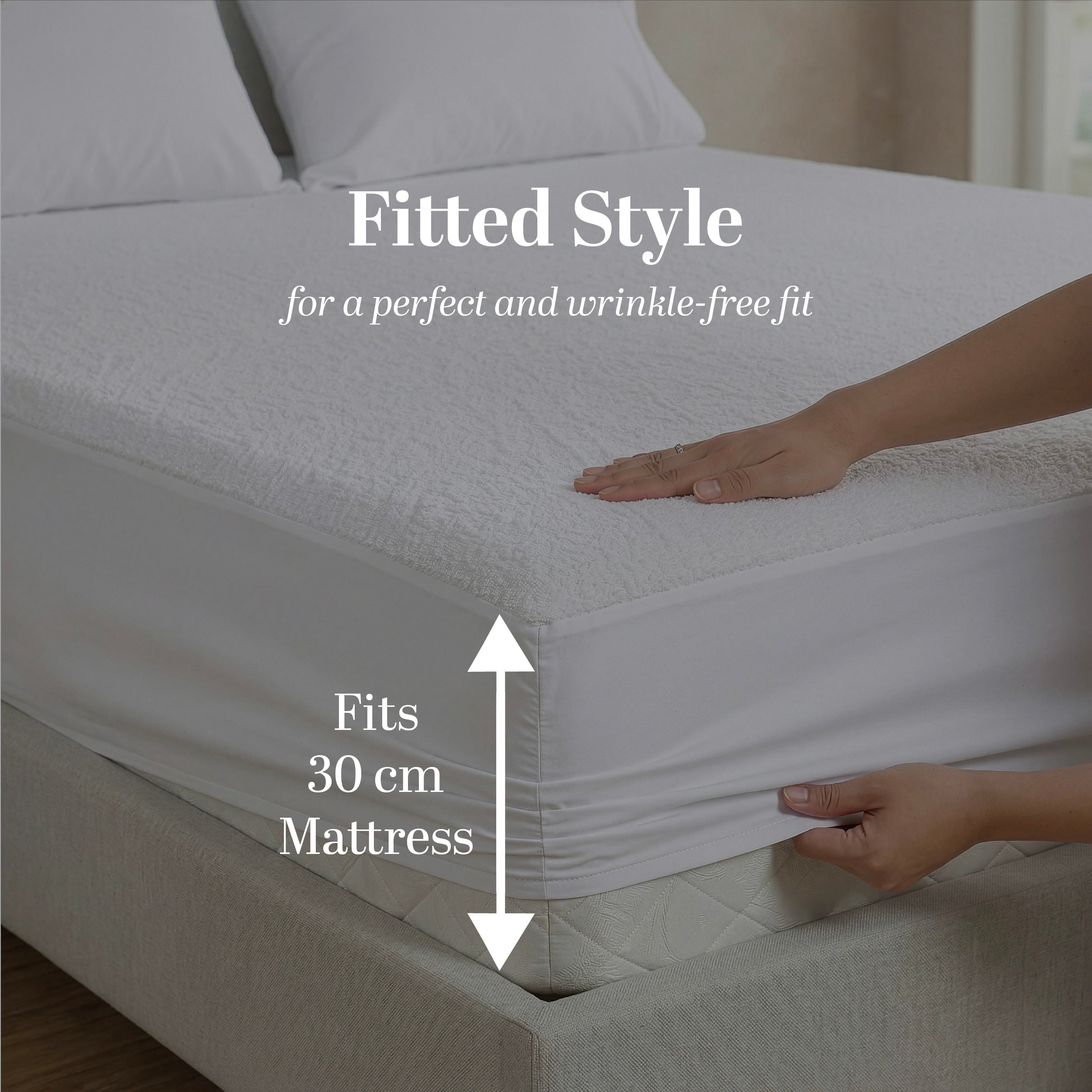 HOTEL WATERPROOF MATTRESS PROTECTOR - BREATHABLE & NOISELESS