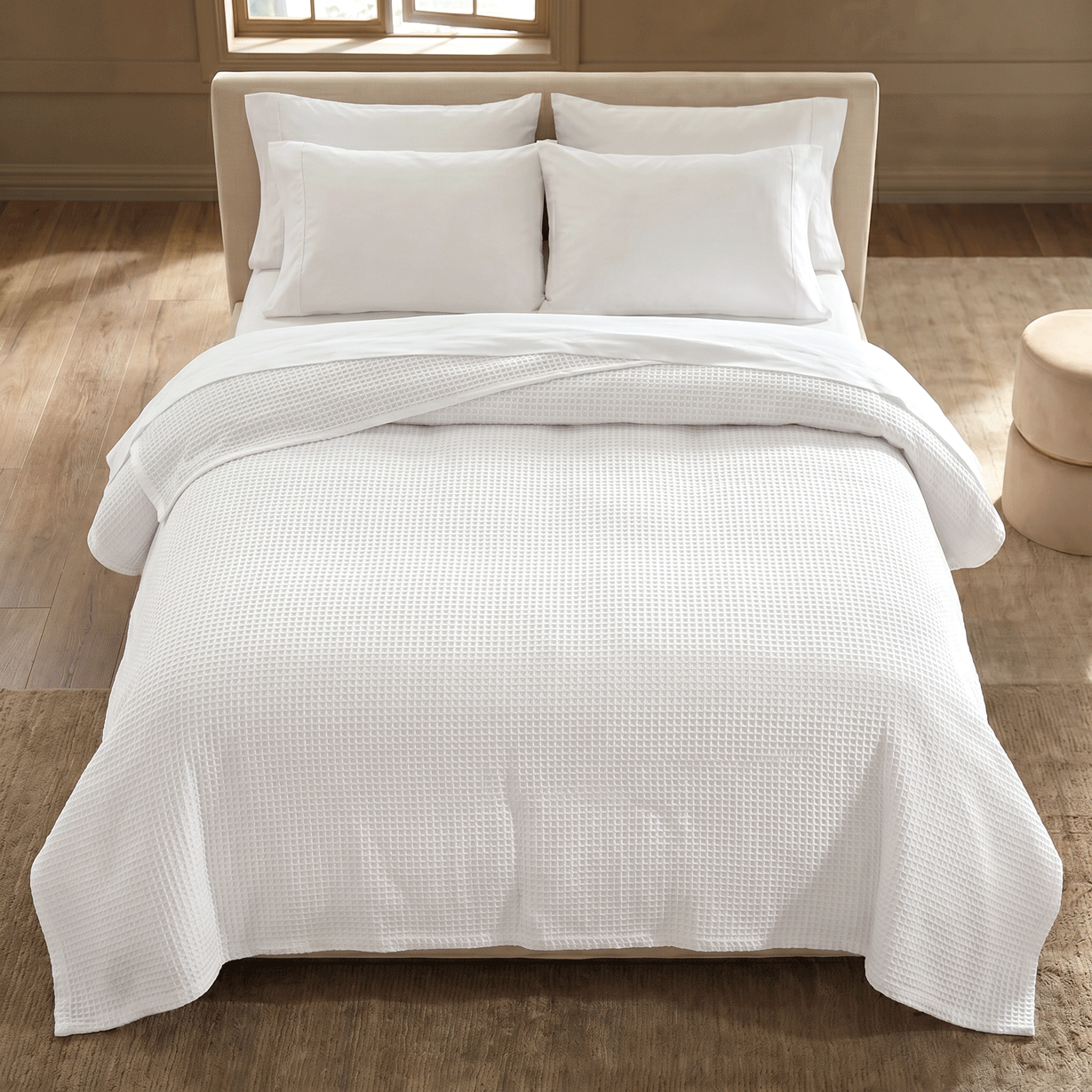 Coverlet - Waffle Weave 100% Cotton
