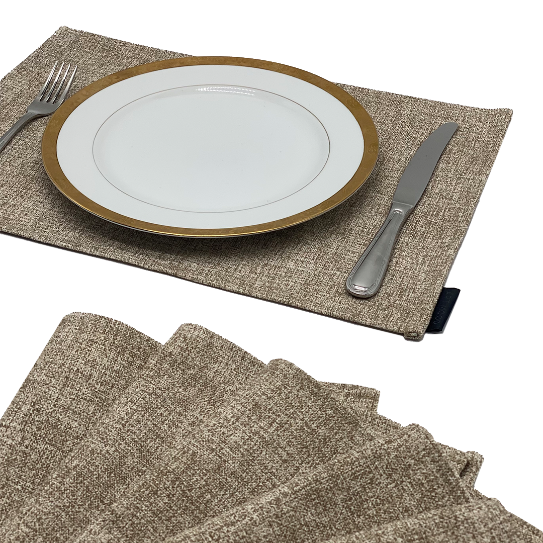 Linen Placemats & Runner Set - Beige