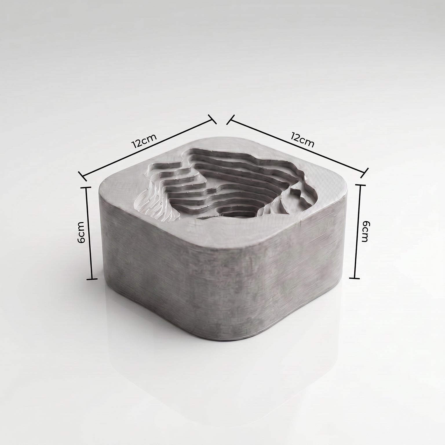 Handmade Cement Ashtray Hills - RAW LOOK