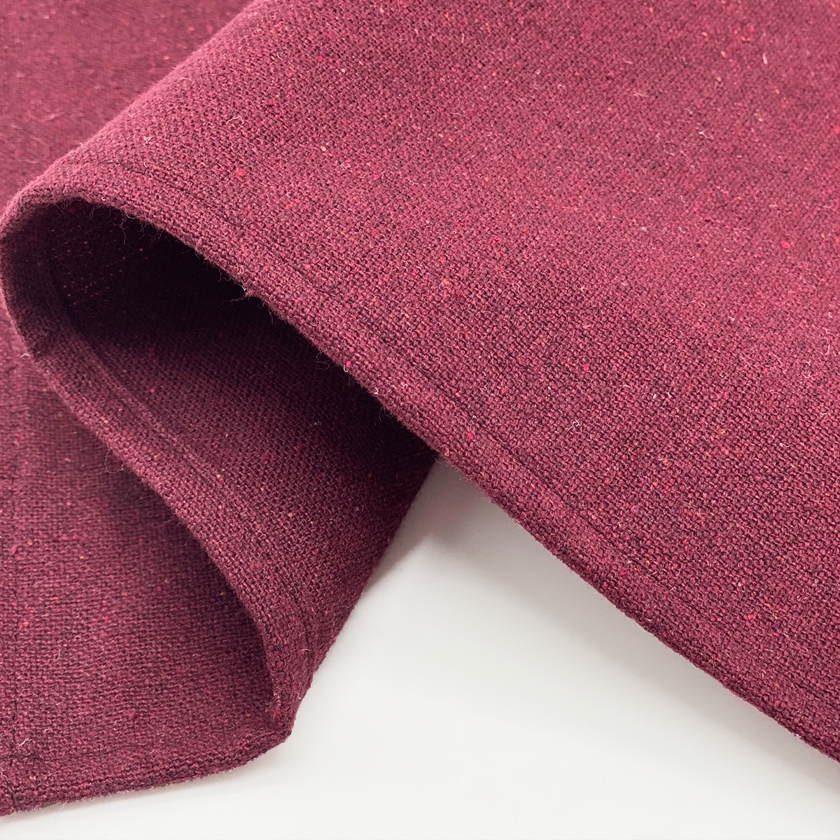 Ensemble de sets de table et chemin de table en coton - Rouge foncé