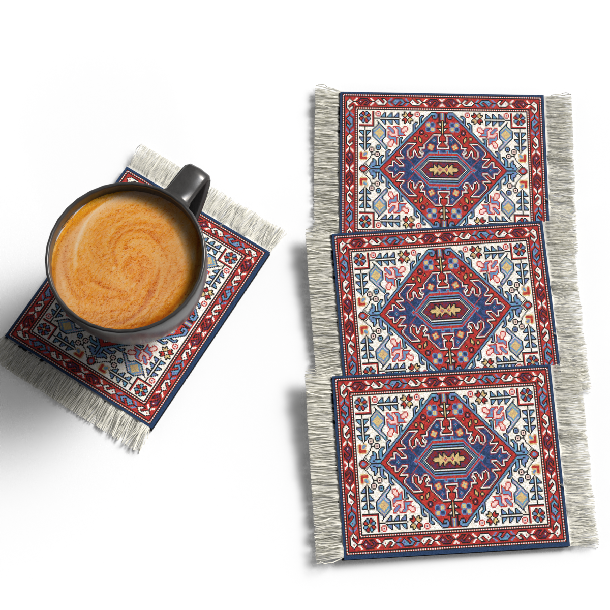 RUG COASTER SET - DESIGN 3