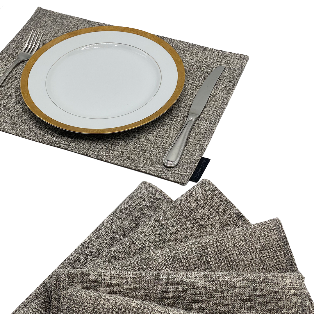 Linen Placemats & Runner Set - Greyish