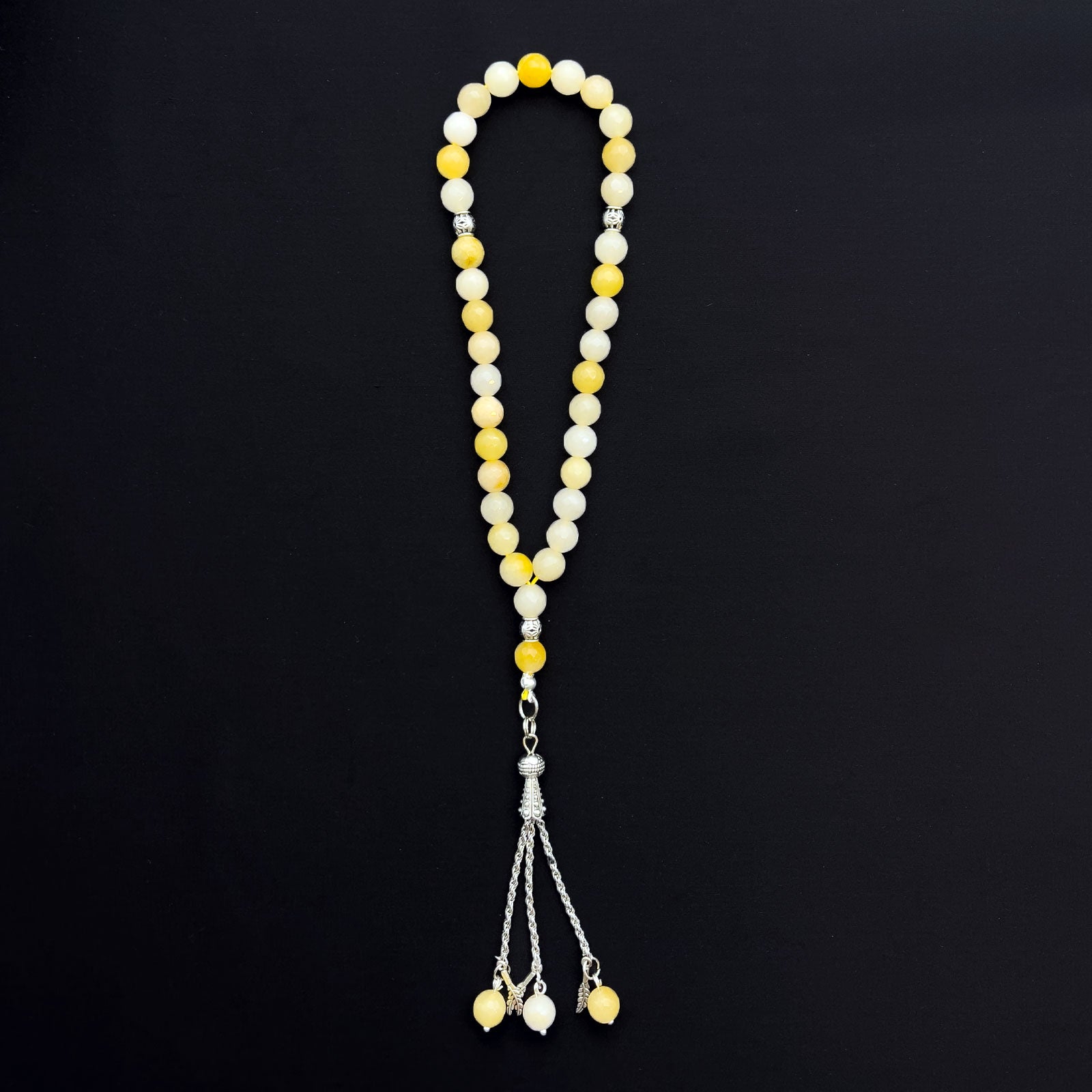 Prayer Rosary Agate Beige Stone - سبحة حجر عقيق بيچ