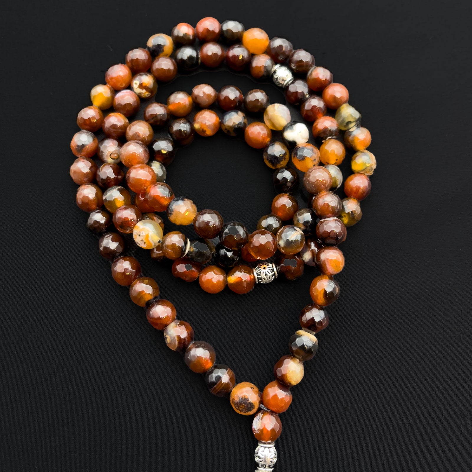 Prayer Rosary Agate Brown Stone - سبحة حجر عقيق بني