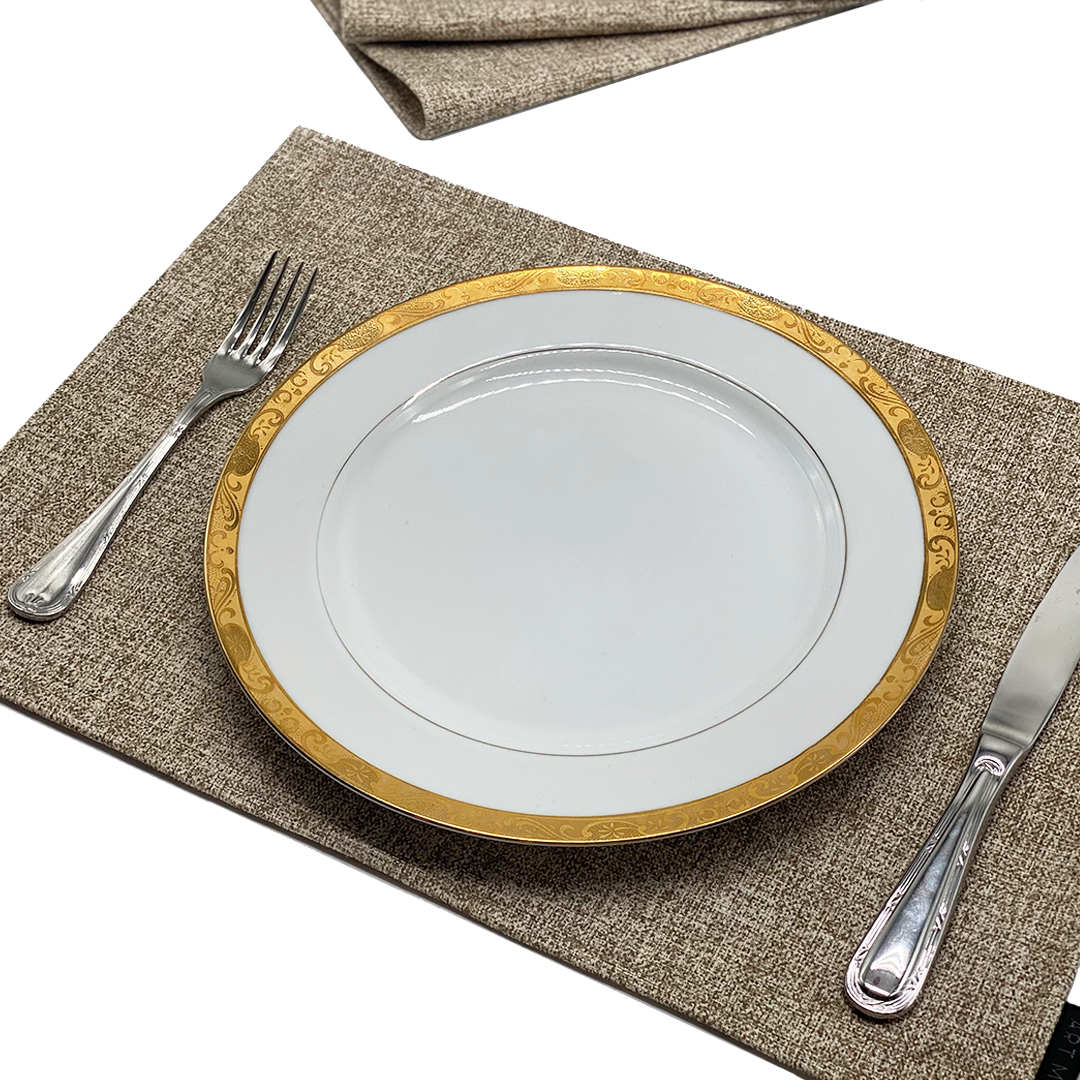 Linen Placemats & Runner Set - Beige