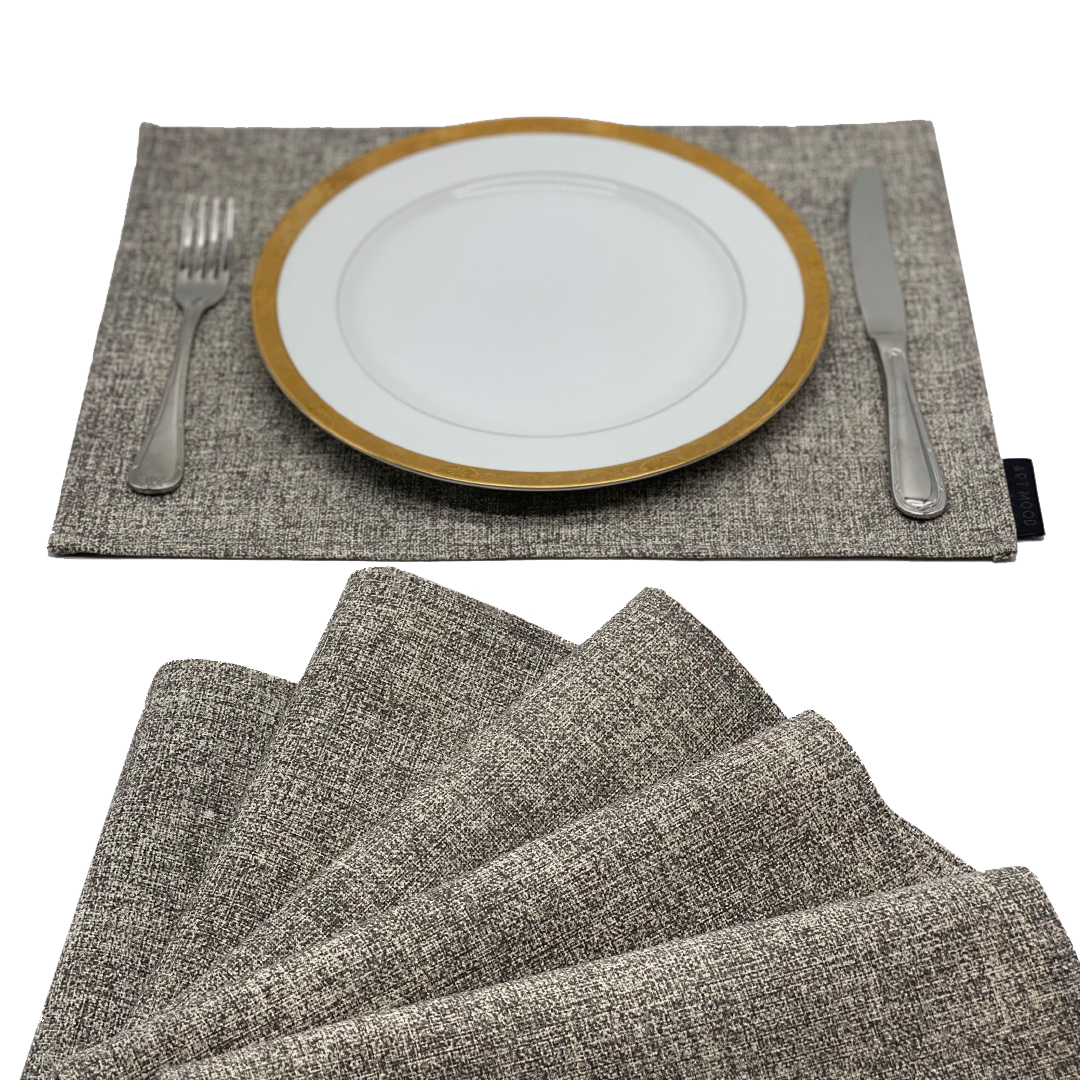 Linen Placemats & Runner Set - Greyish