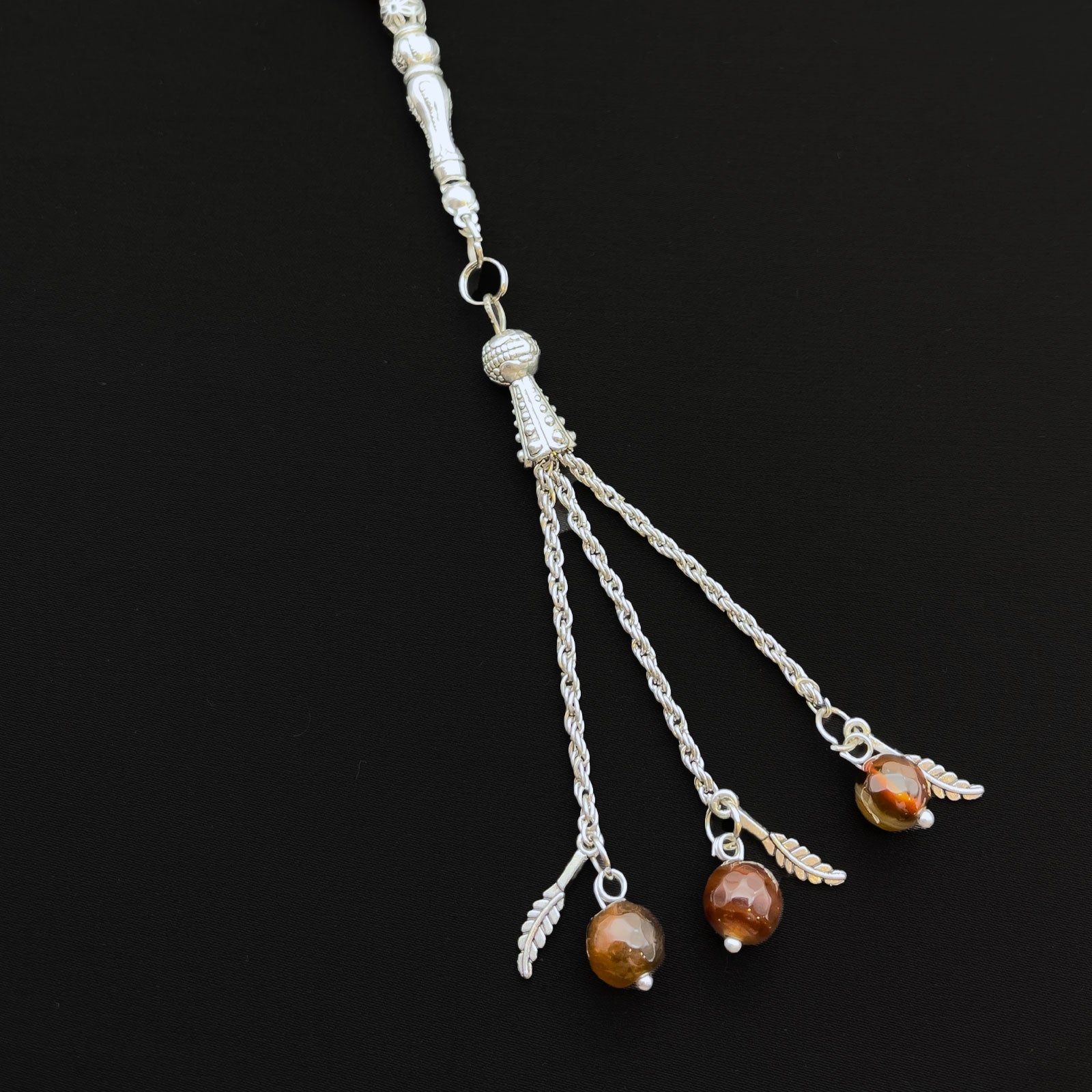 Prayer Rosary Agate Brown Stone - سبحة حجر عقيق بني