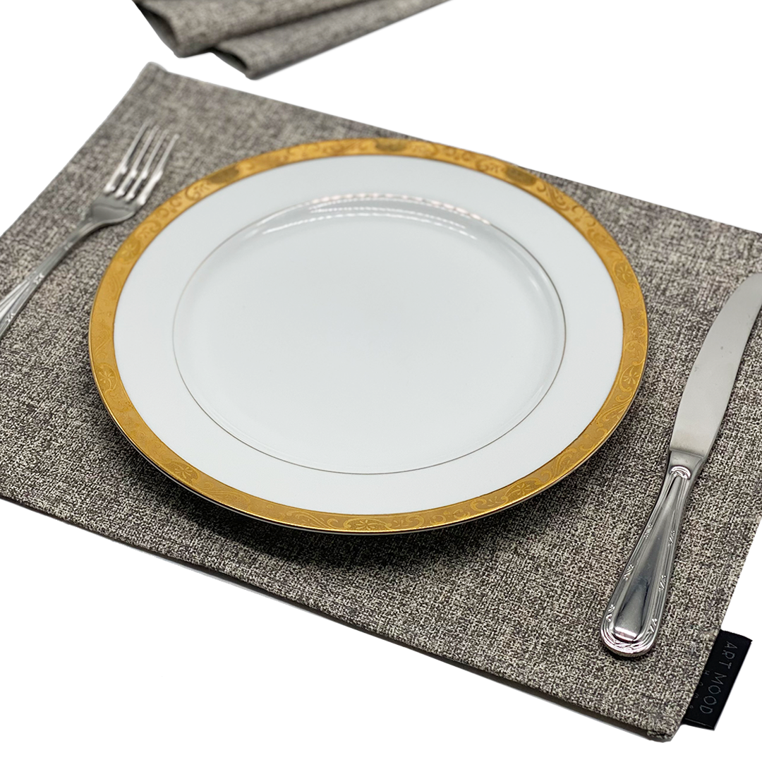Linen Placemats & Runner Set - Greyish