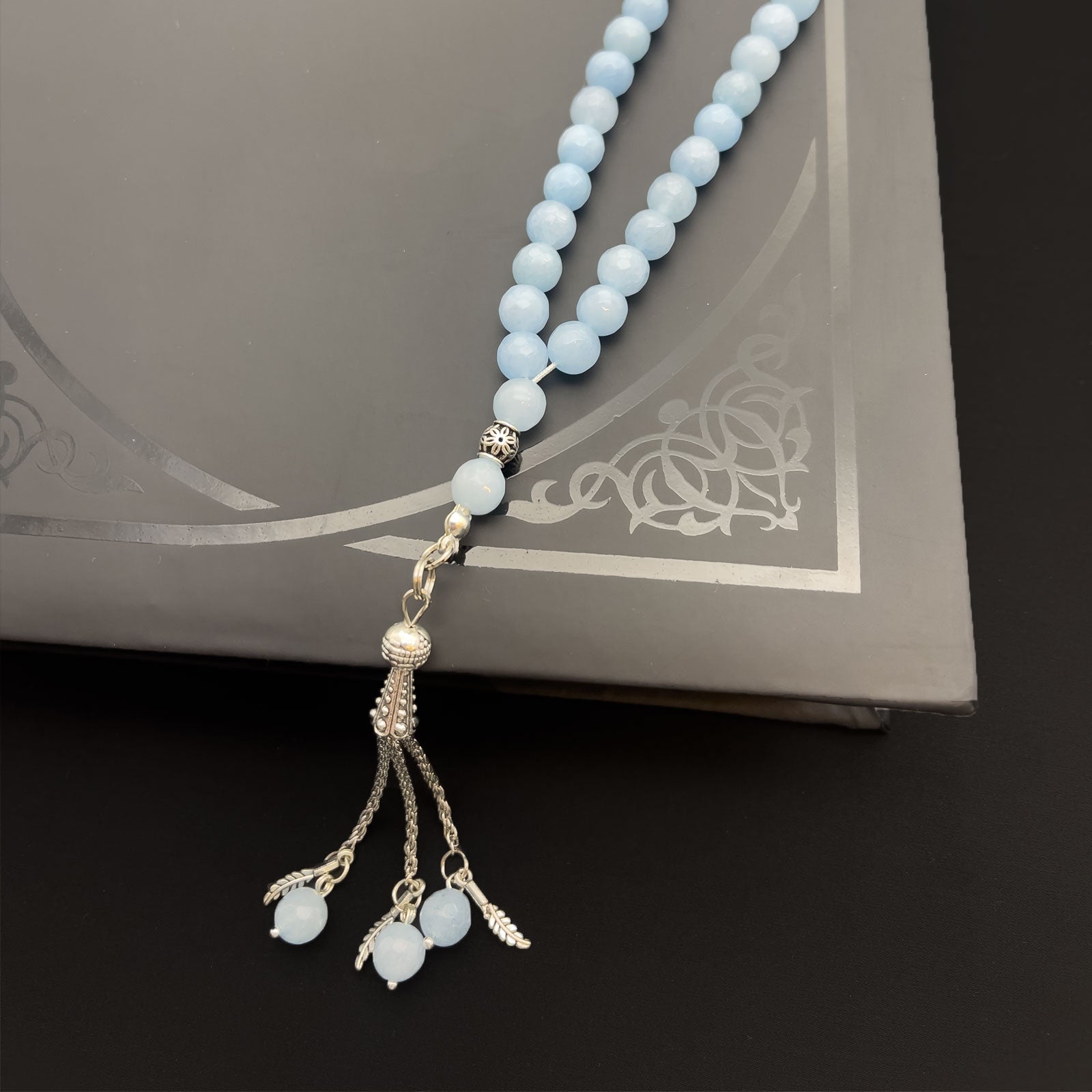 Prayer Rosary Aqua Marin Stone - سبحة حجر أكوا مارين
