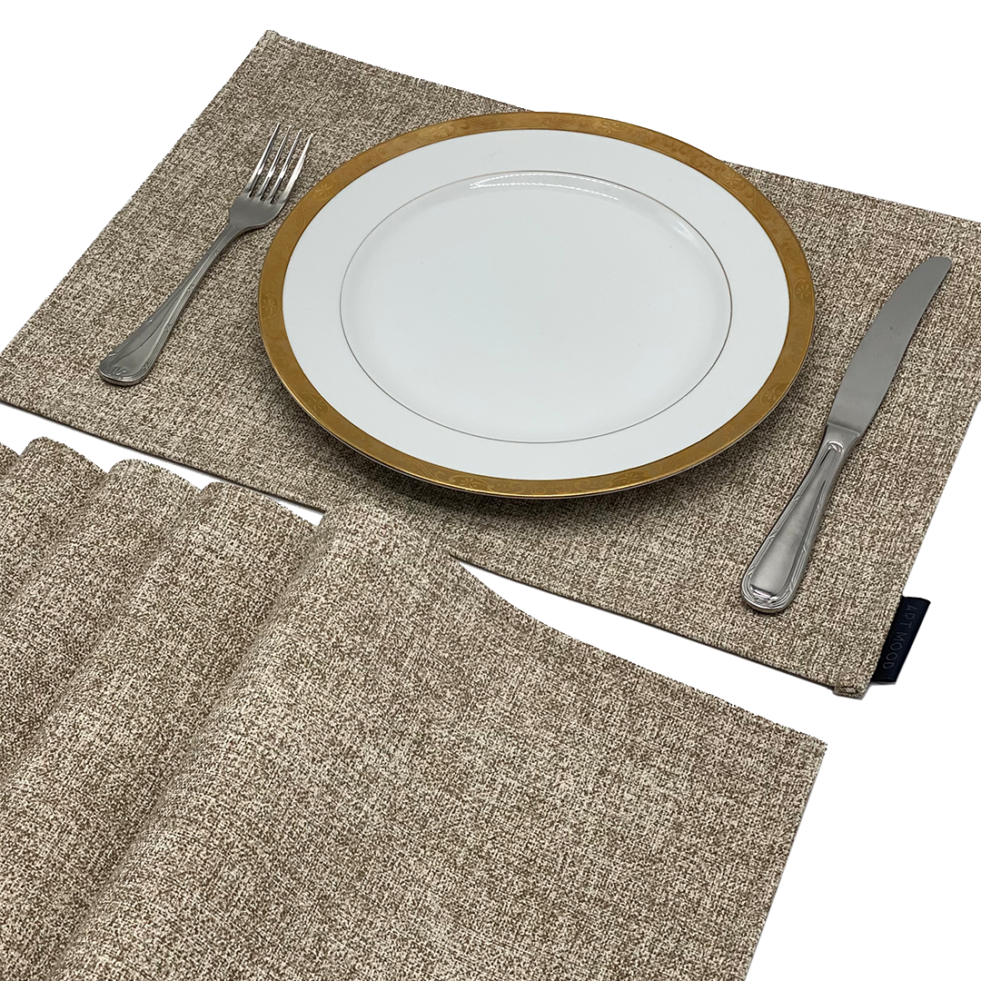 Linen Placemats & Runner Set - Beige