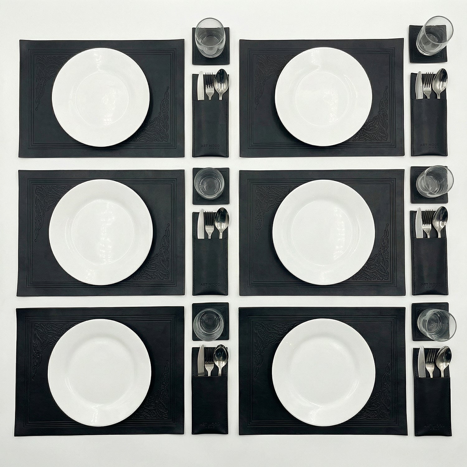 Luma Leather Placemats, Cover holders & Coasters