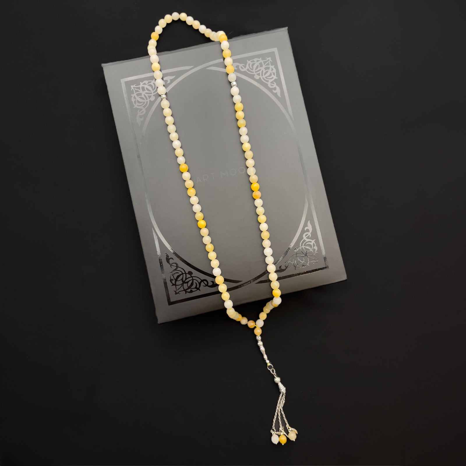 Prayer Rosary Agate Beige Stone - سبحة حجر عقيق بيچ