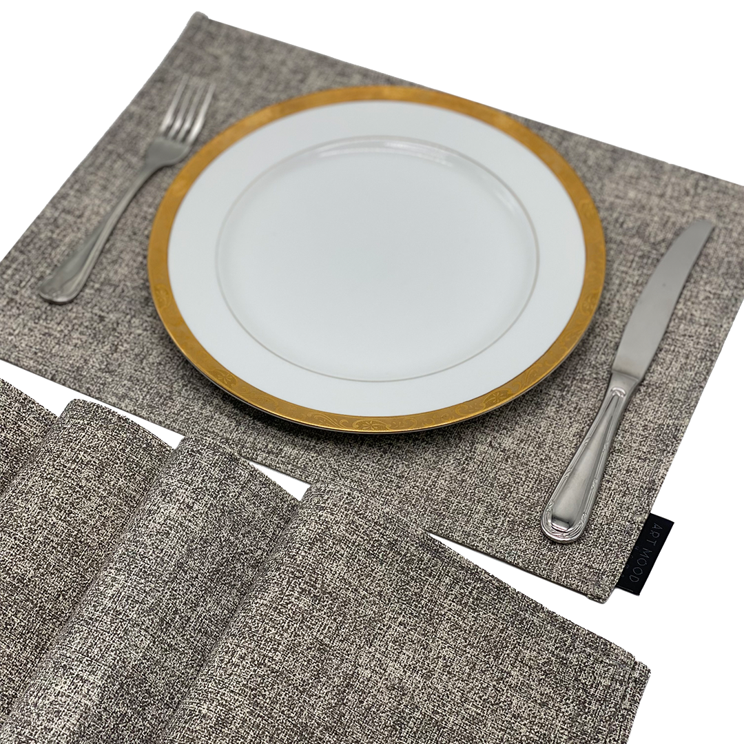 Linen Placemats & Runner Set - Greyish