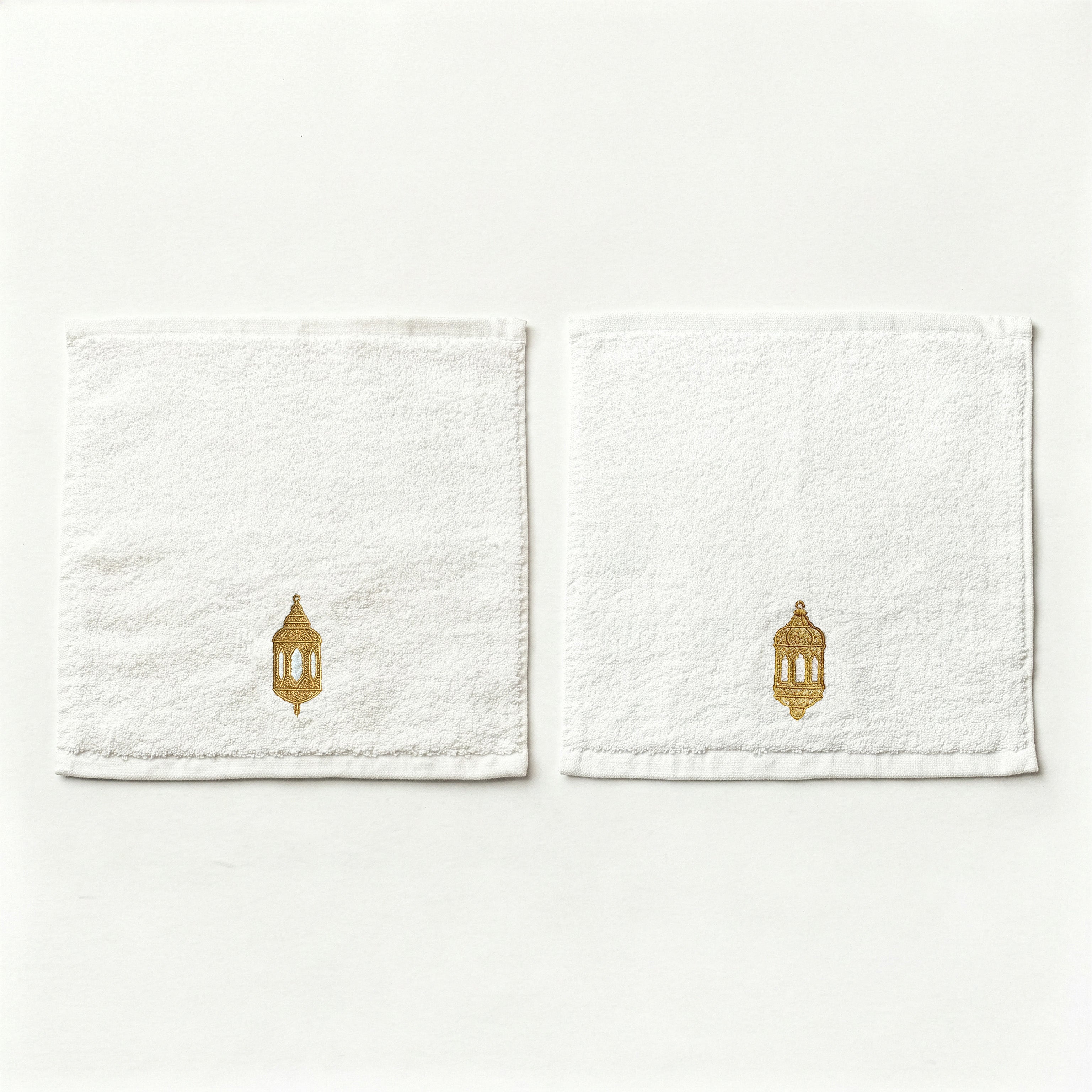Guest Cotton Towels - Embroidered - White 600GSM - Set of 2