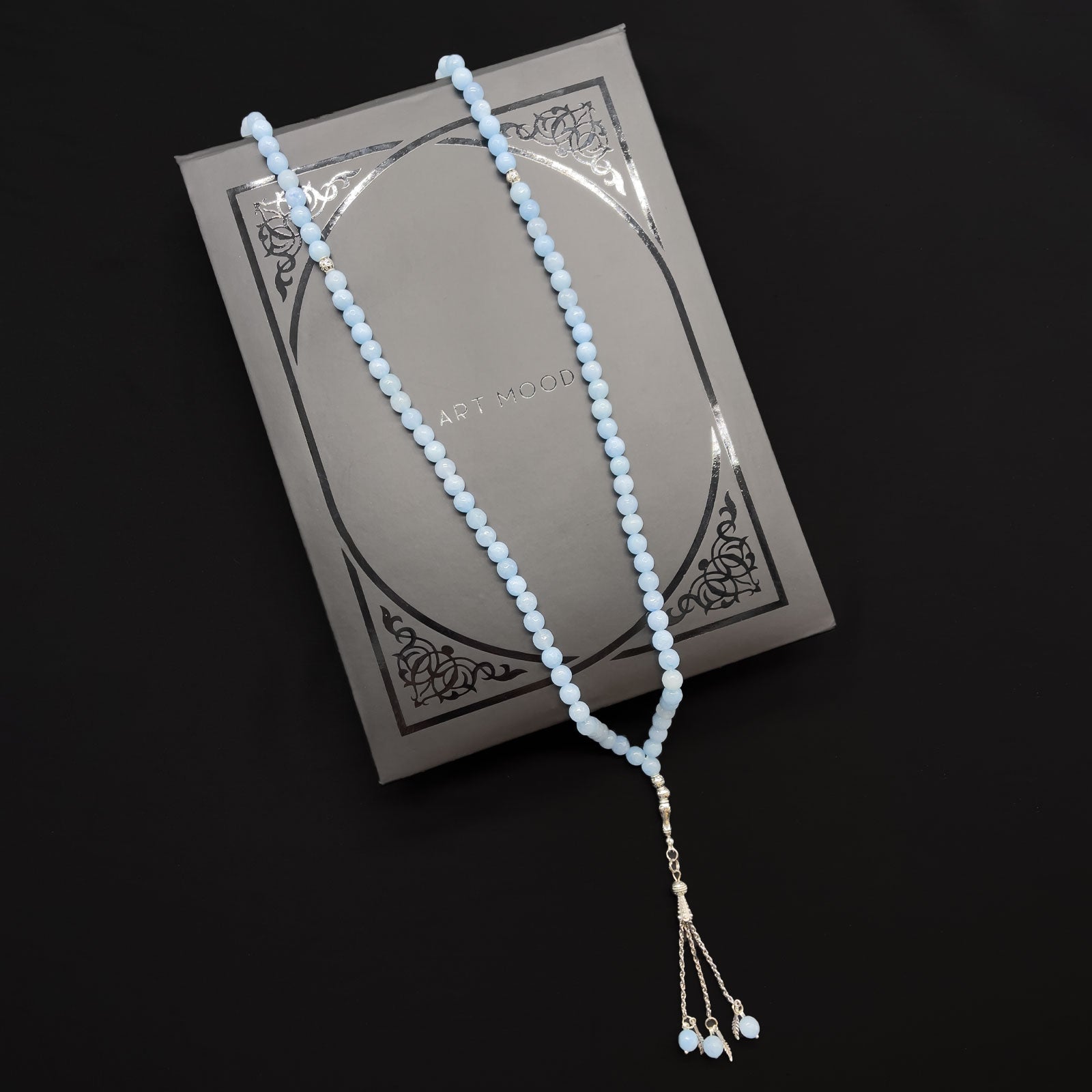 Prayer Rosary Aqua Marin Stone - سبحة حجر أكوا مارين