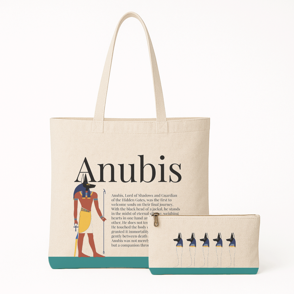 Ancient Egyptian - Tote Bag + Pouch - Anubis