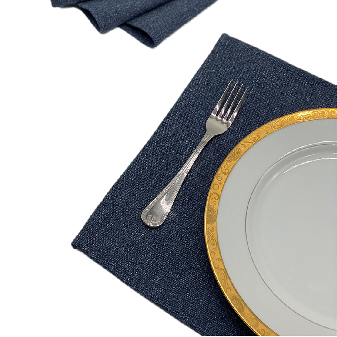 Linen Placemats & Runner Set - Dark Blue