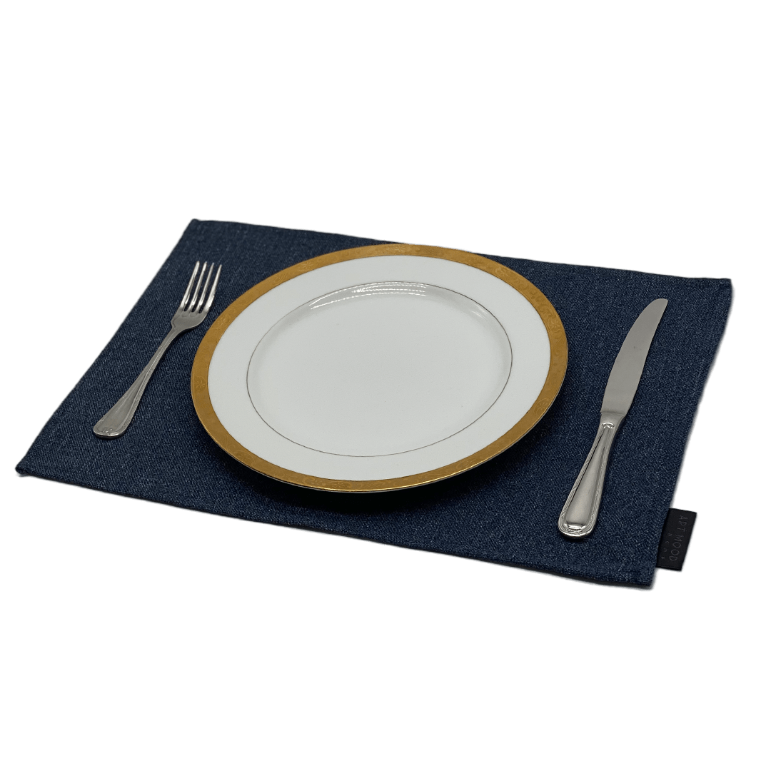 Linen Placemats & Runner Set - Dark Blue