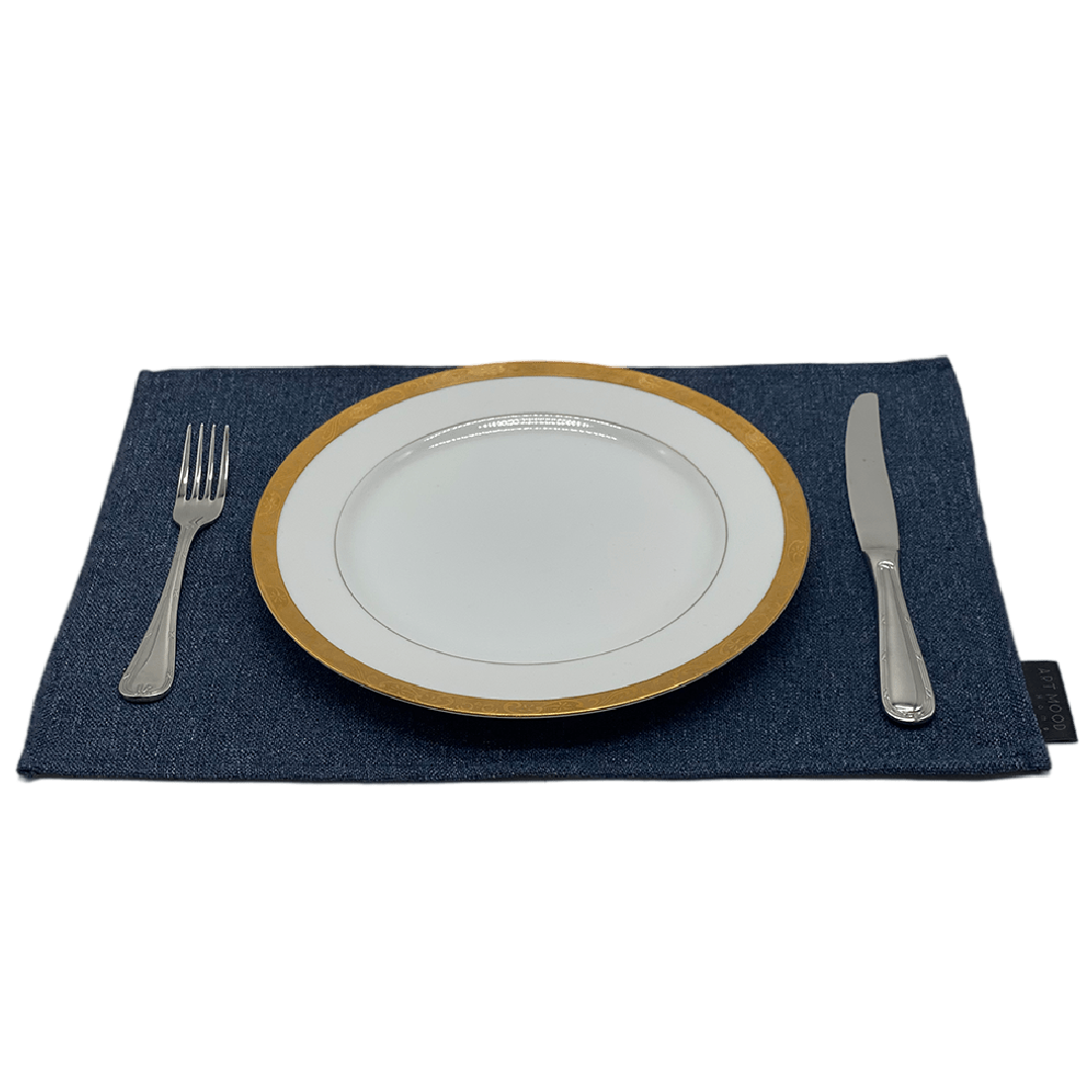 Linen Placemats & Runner Set - Dark Blue