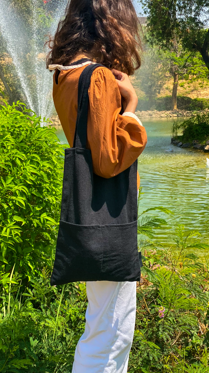 Cotton Tote Bag - Black