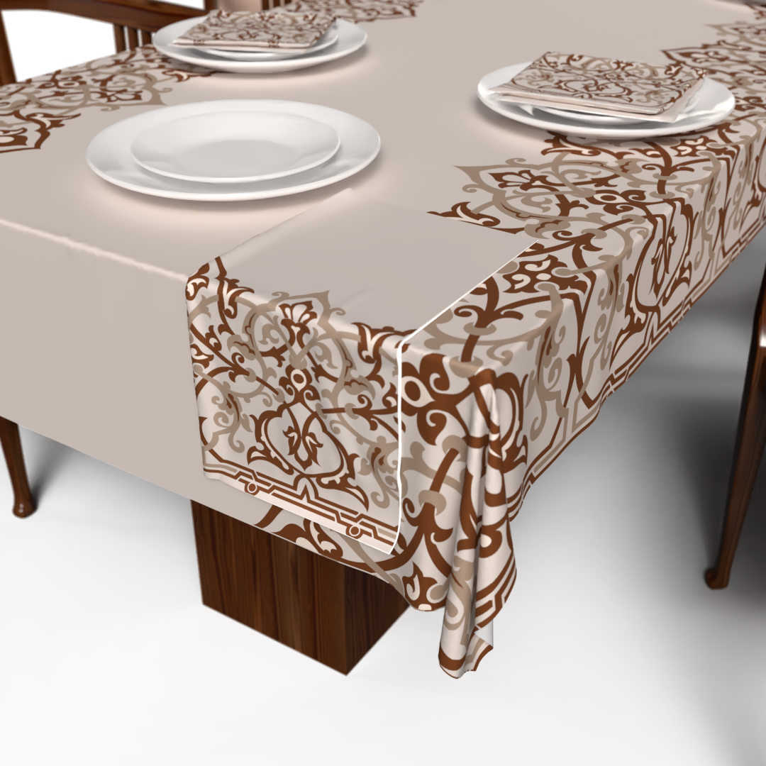 طقم مفارش الطاولة + المناديل القماشية - اطلس