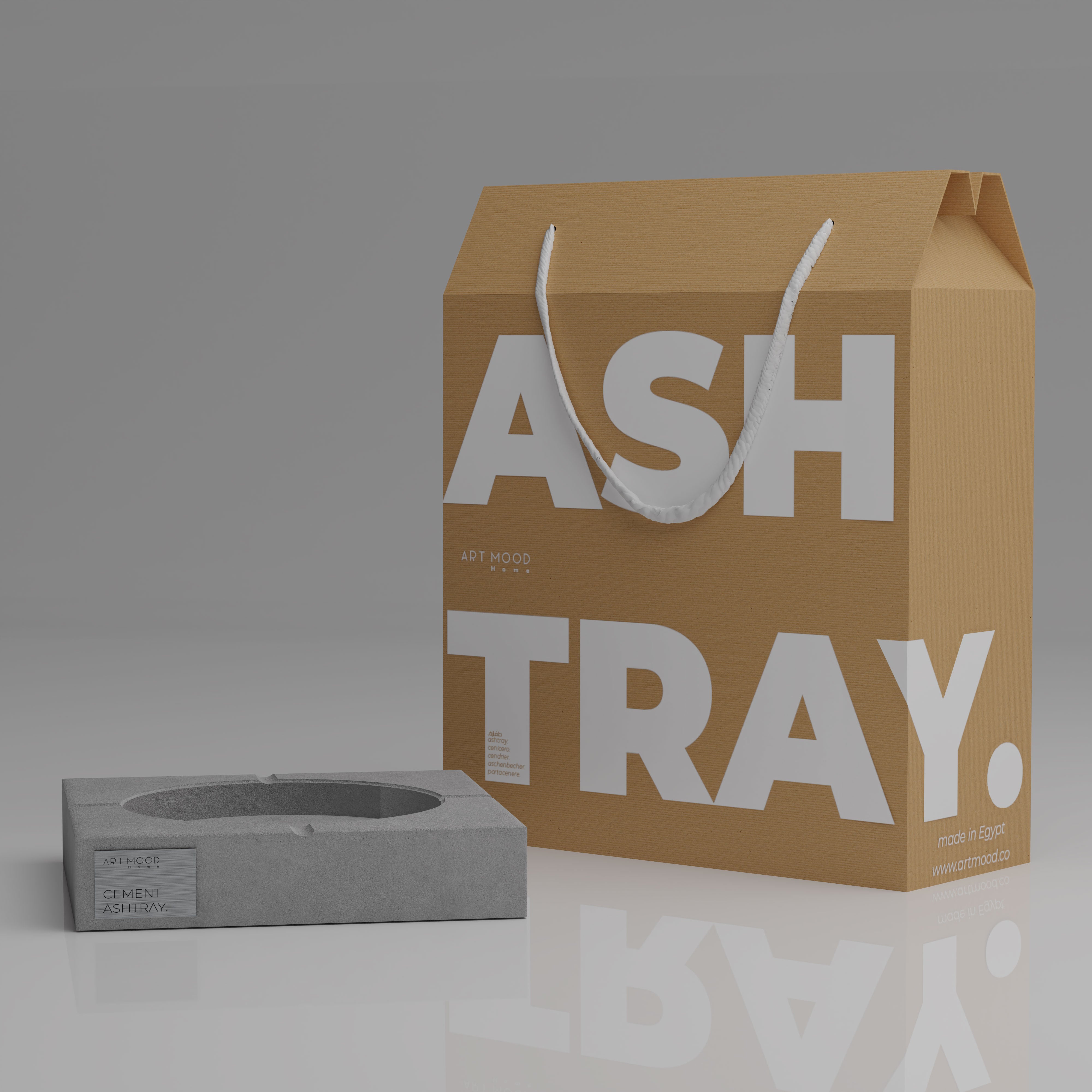 Handmade Cement Ashtray 01 - RAW LOOK