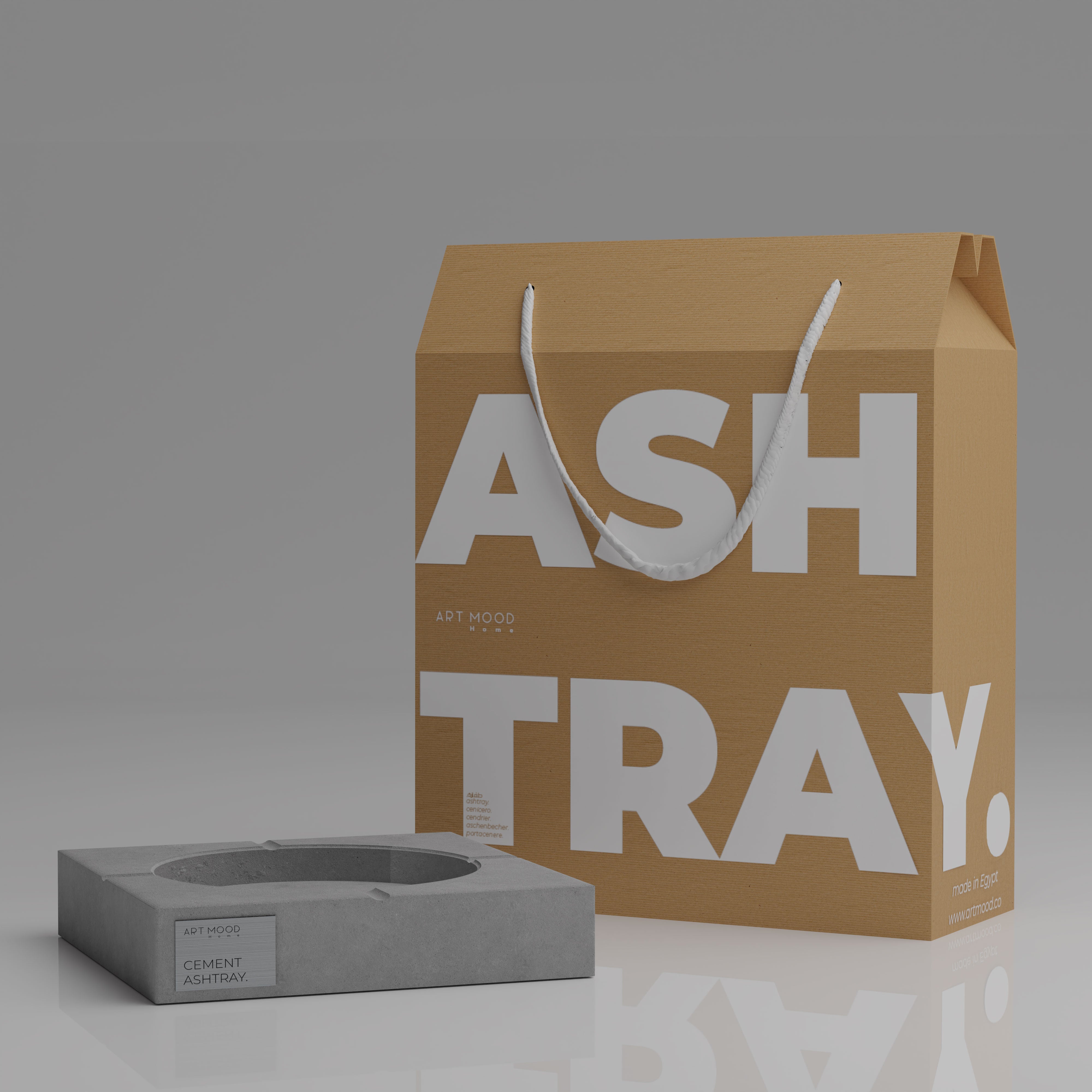 Handmade Cement Ashtray 01 - RAW LOOK