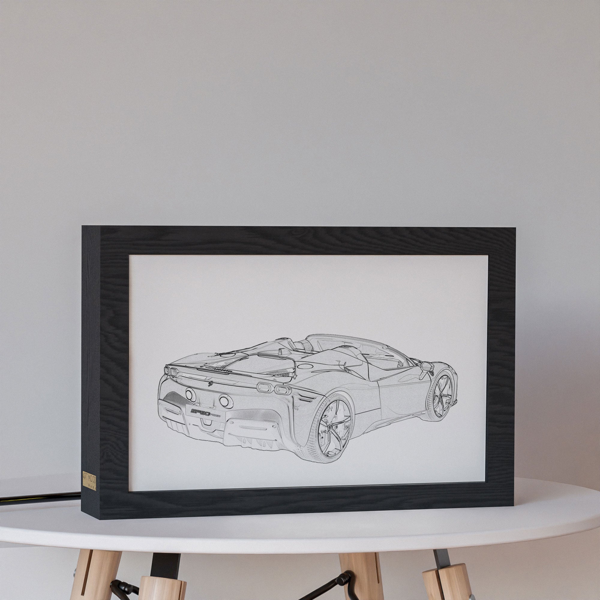 2 in 1 Photo Lighting Frame -  Ferrari SF90 Spider