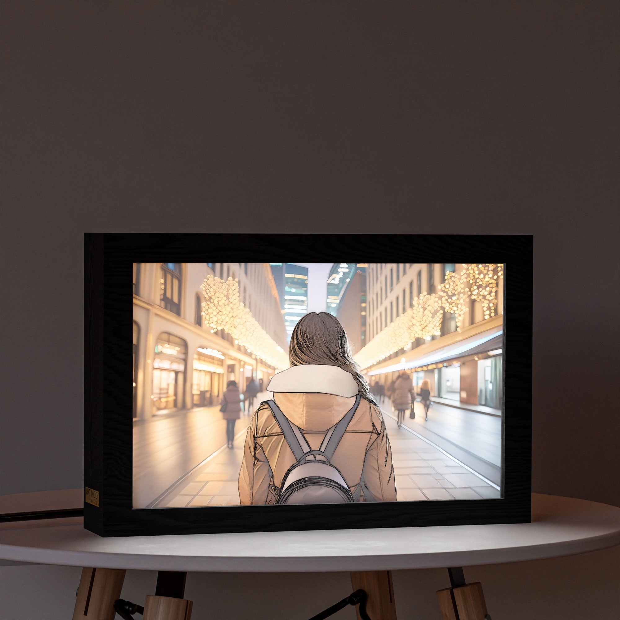 2 in 1 Photo Lighting Frame - Girl in Town