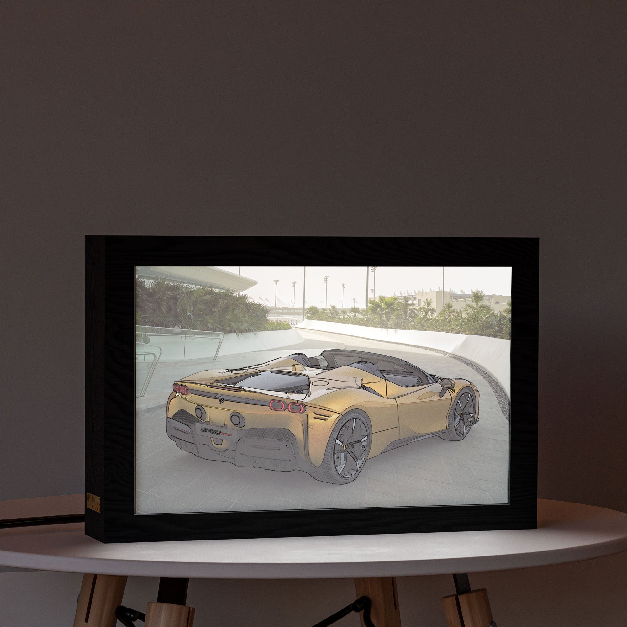 2 in 1 Photo Lighting Frame -  Ferrari SF90 Spider